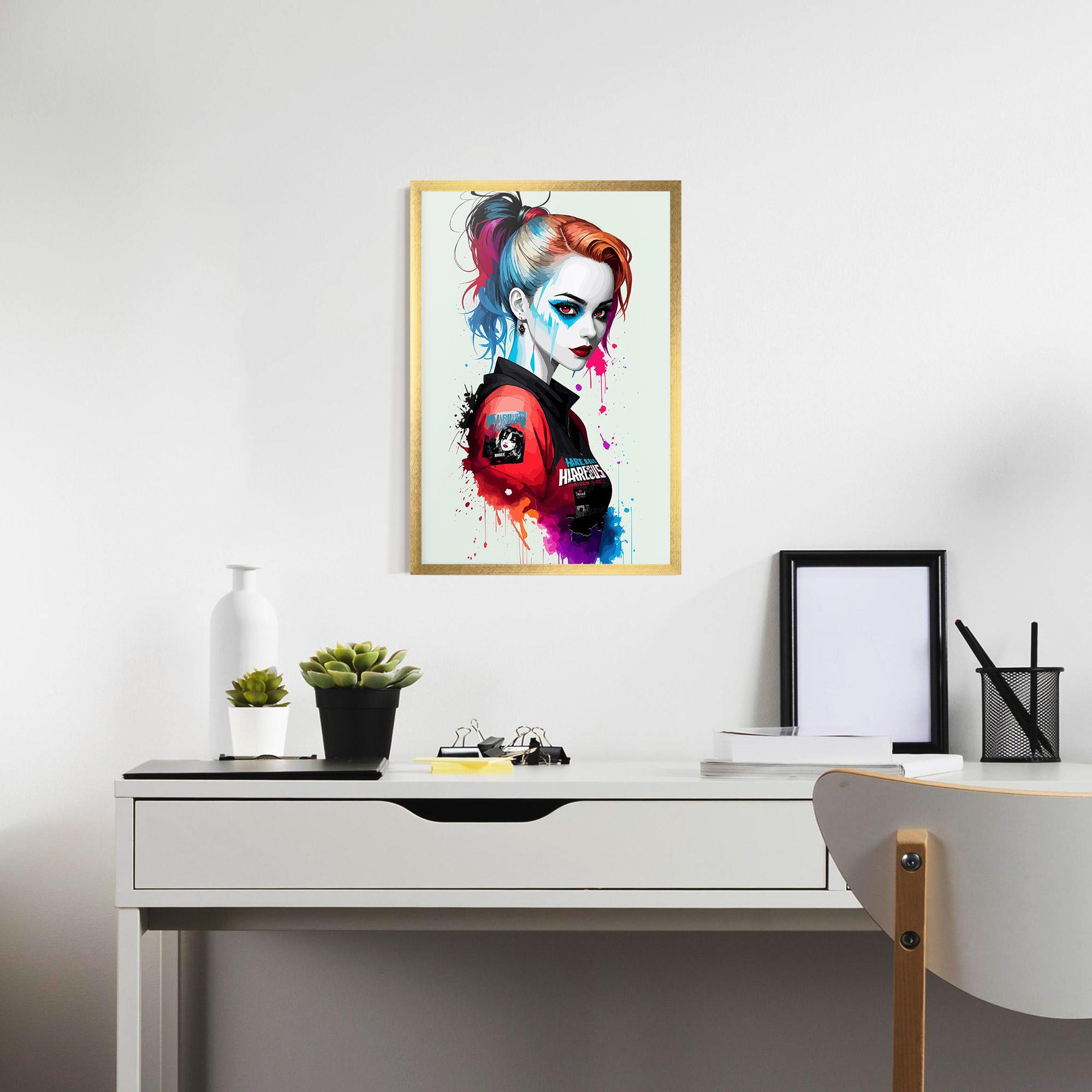 Рамкиран постер Harley Quin mockup 7