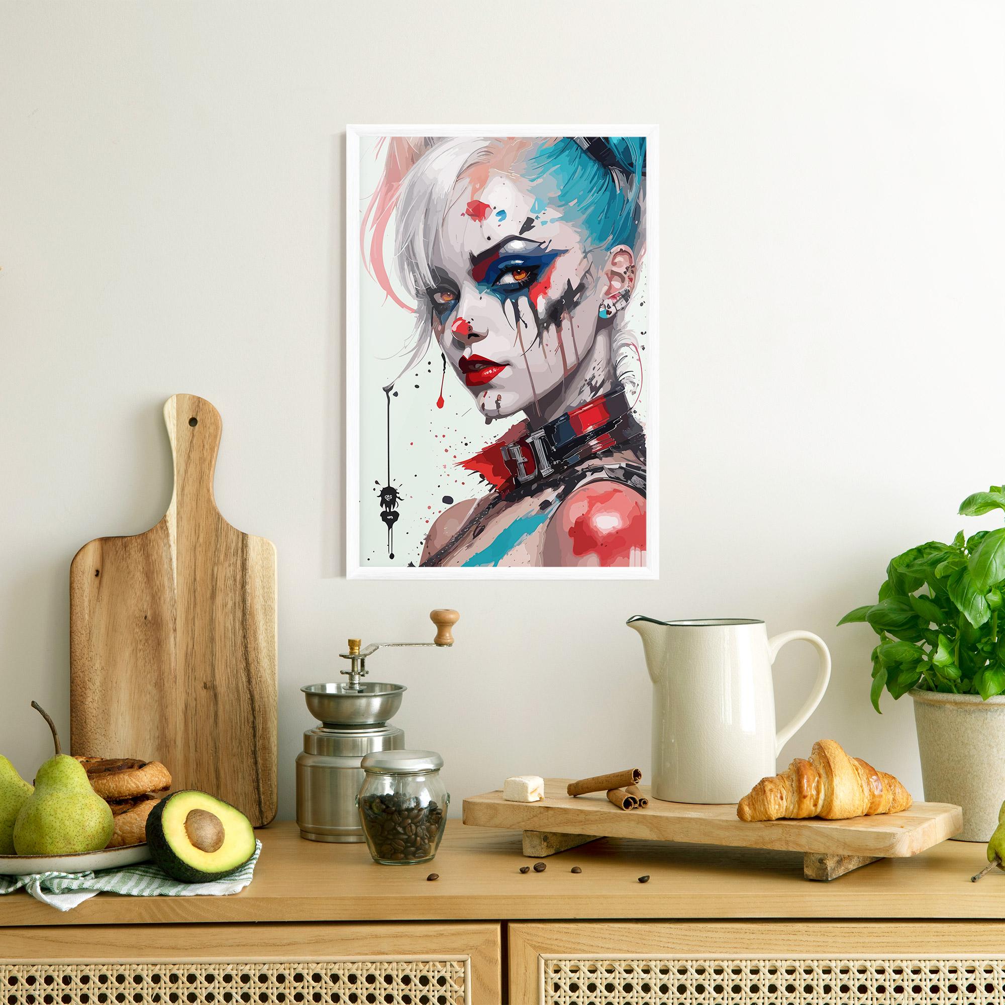 Рамкиран постер Harley Quin Art mockup 8