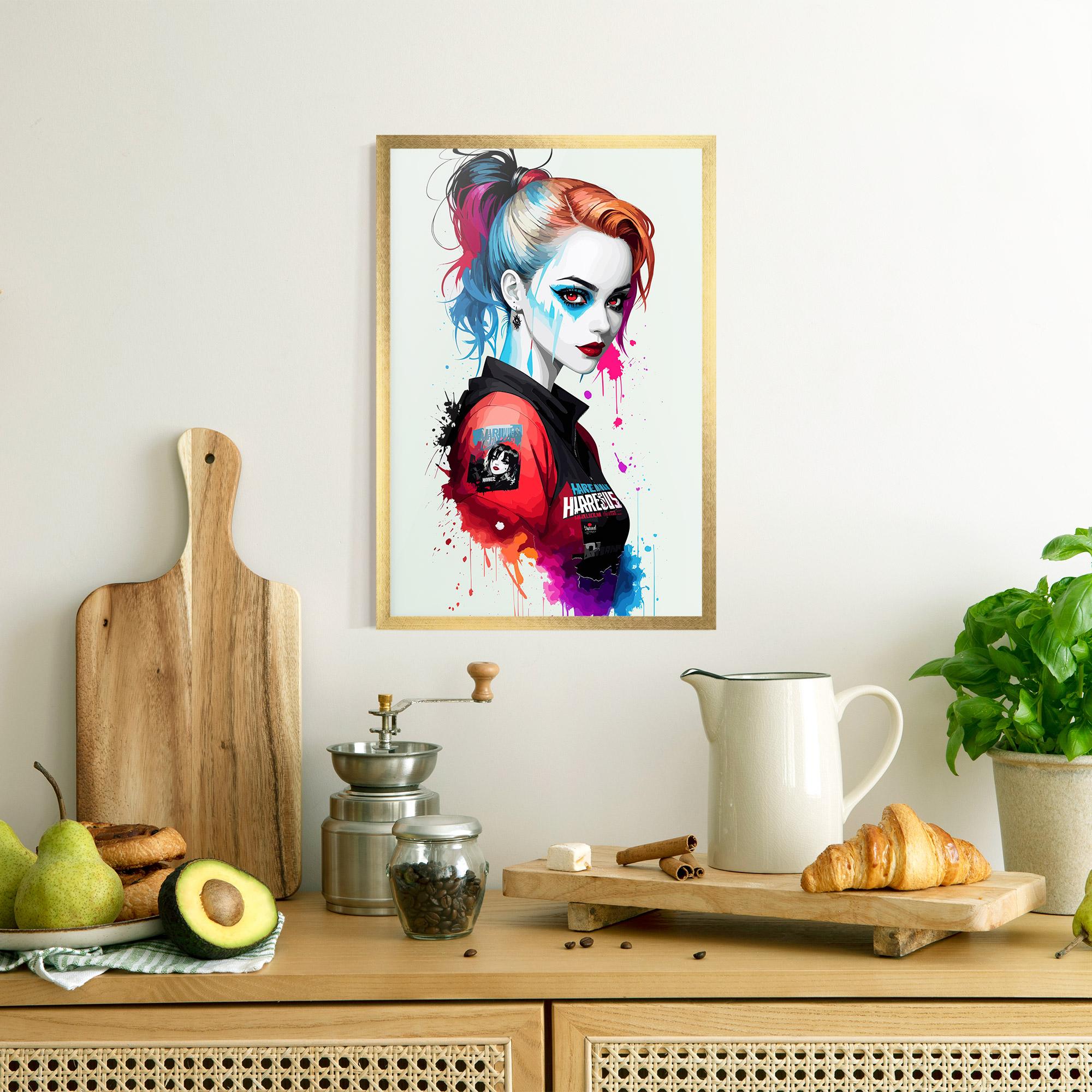 Рамкиран постер Harley Quin mockup 8