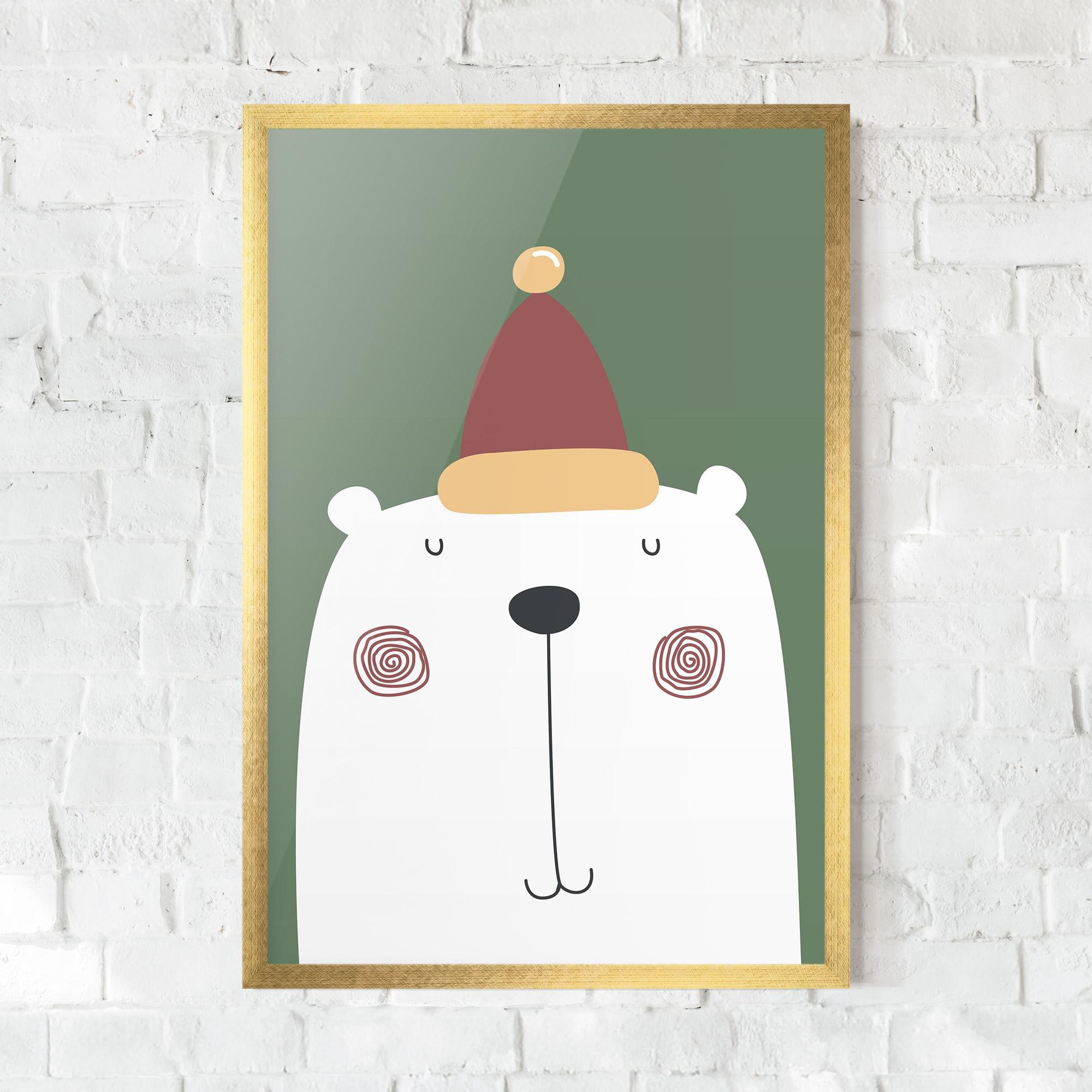 Рамкиран постер Cute Icebear Drawing mockup 0