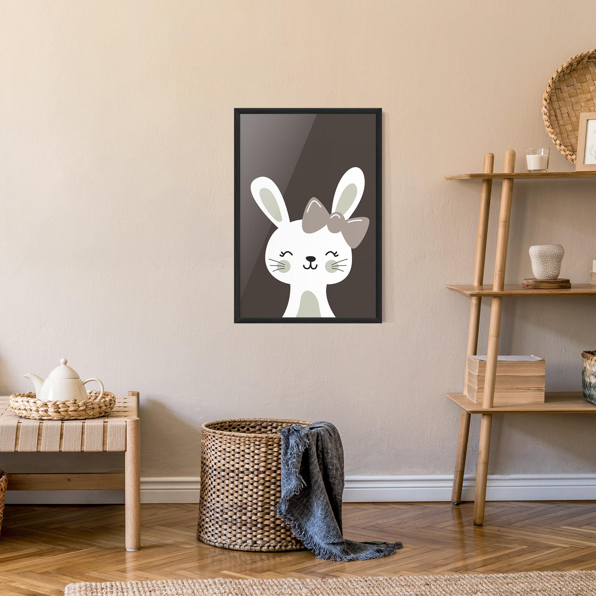 Рамкиран постер Cream Bow Bunny mockup 9