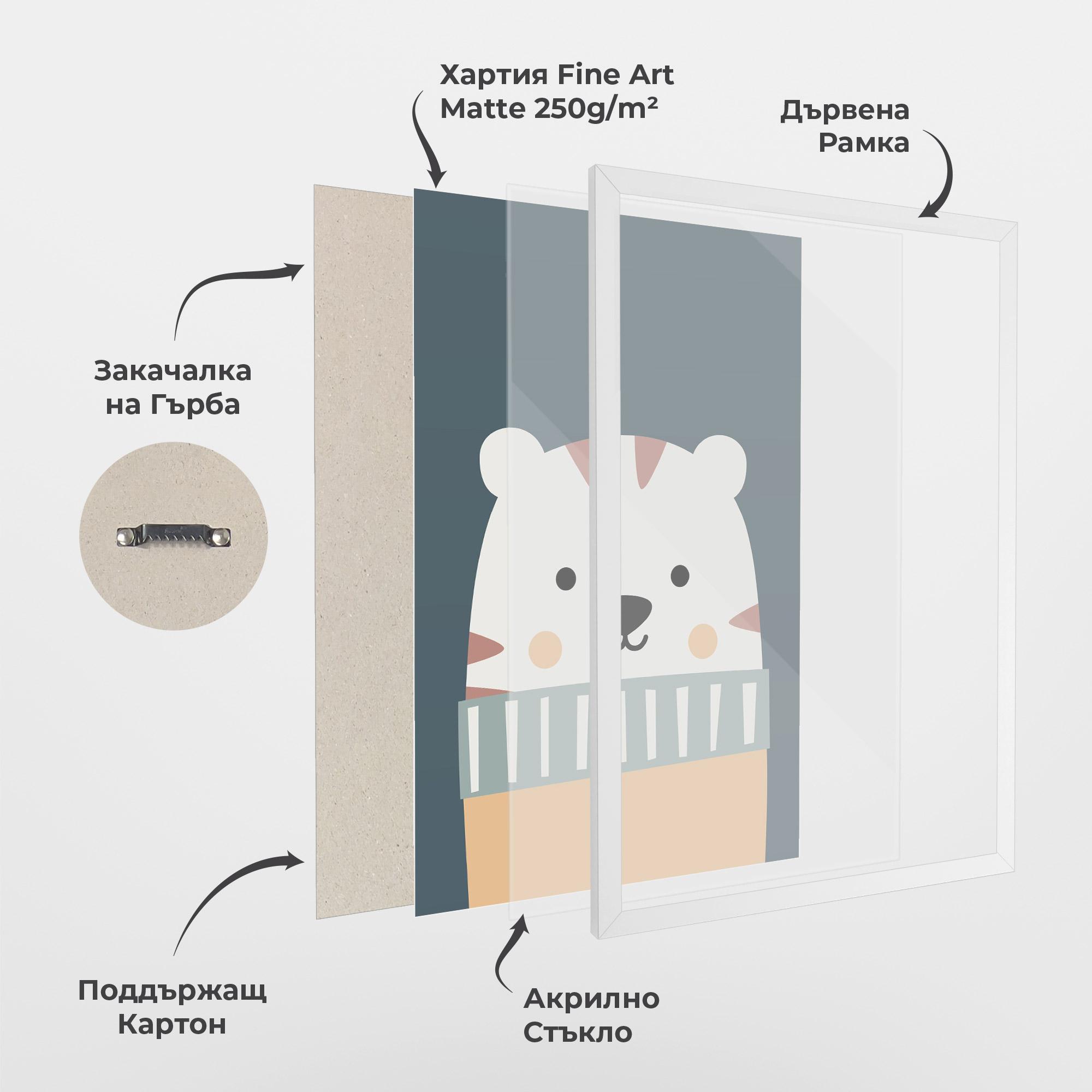 Рамкиран постер Cute White Tiger mockup 1