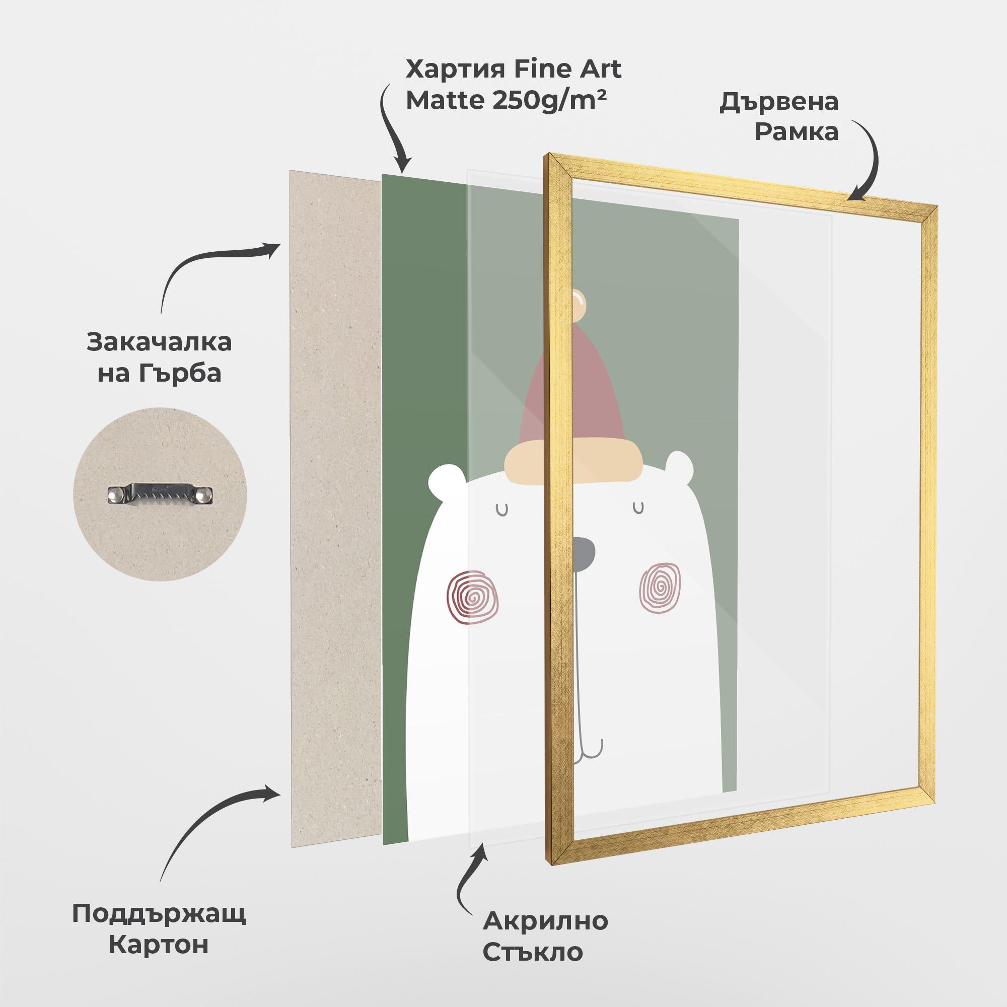 Рамкиран постер Cute Icebear Drawing mockup 1