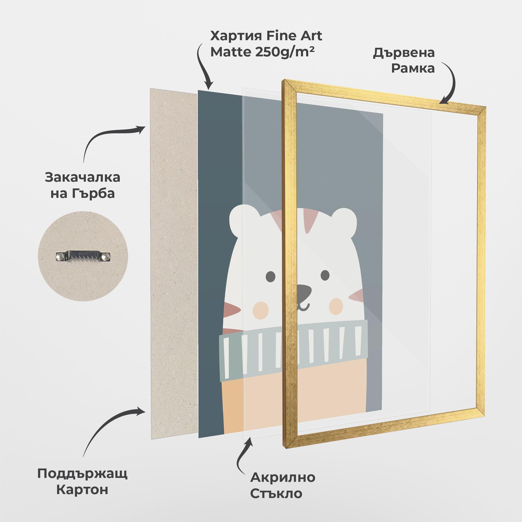 Рамкиран постер Cute White Tiger mockup 1