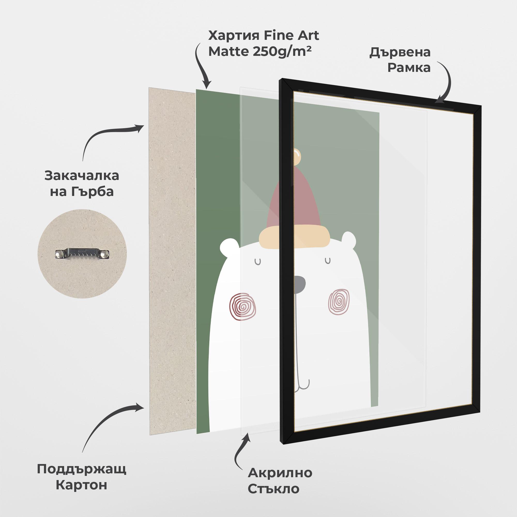 Рамкиран постер Cute Icebear Drawing mockup 1