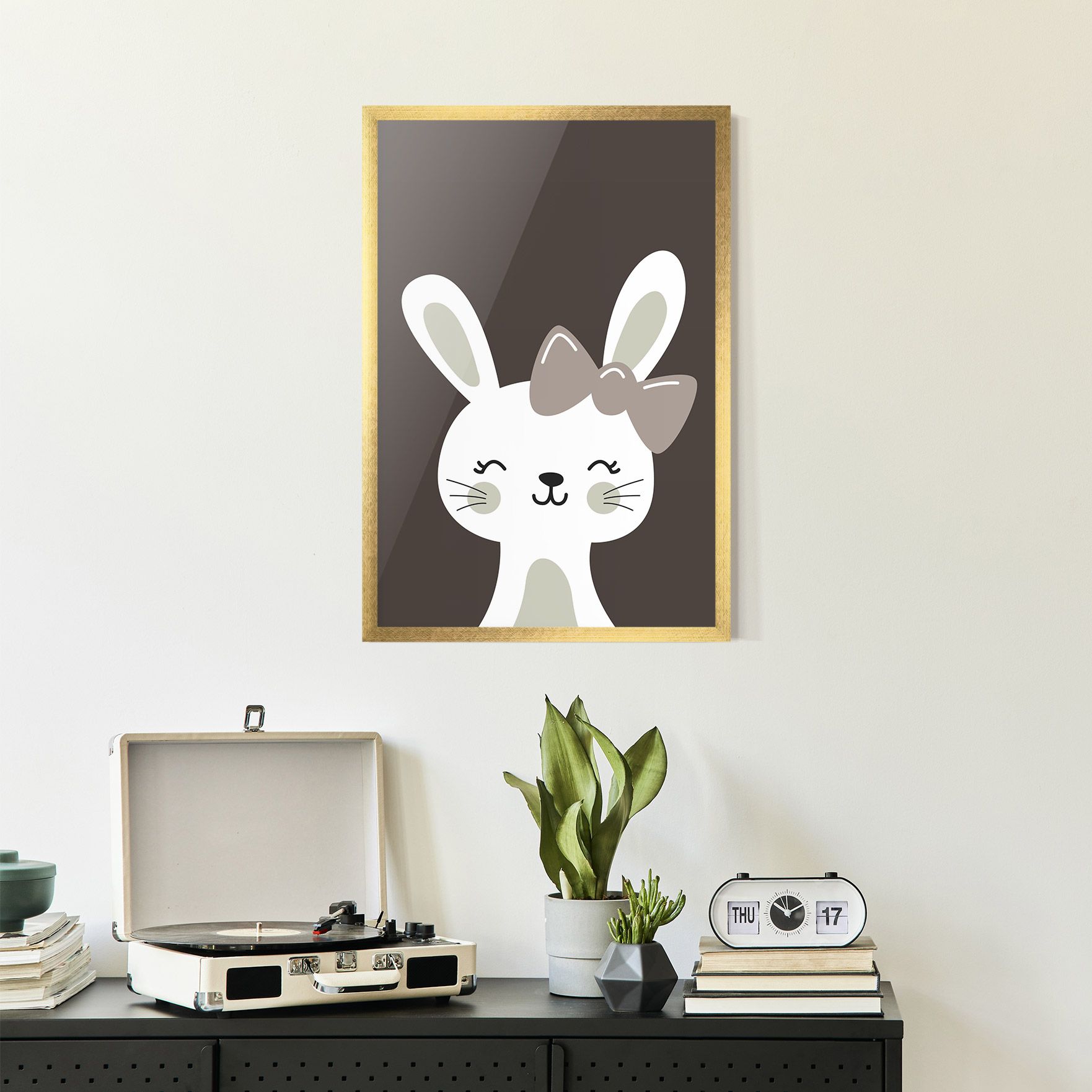 Cream Bow Bunny mockup 2