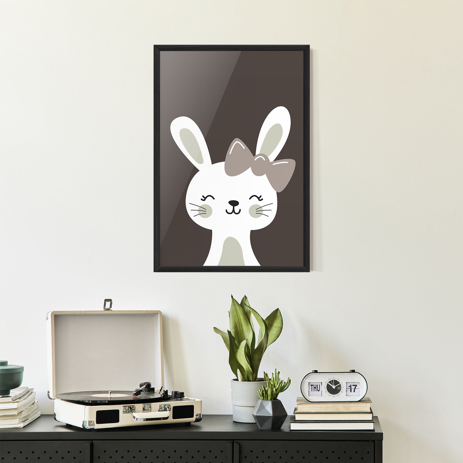 Cream Bow Bunny mockup 2