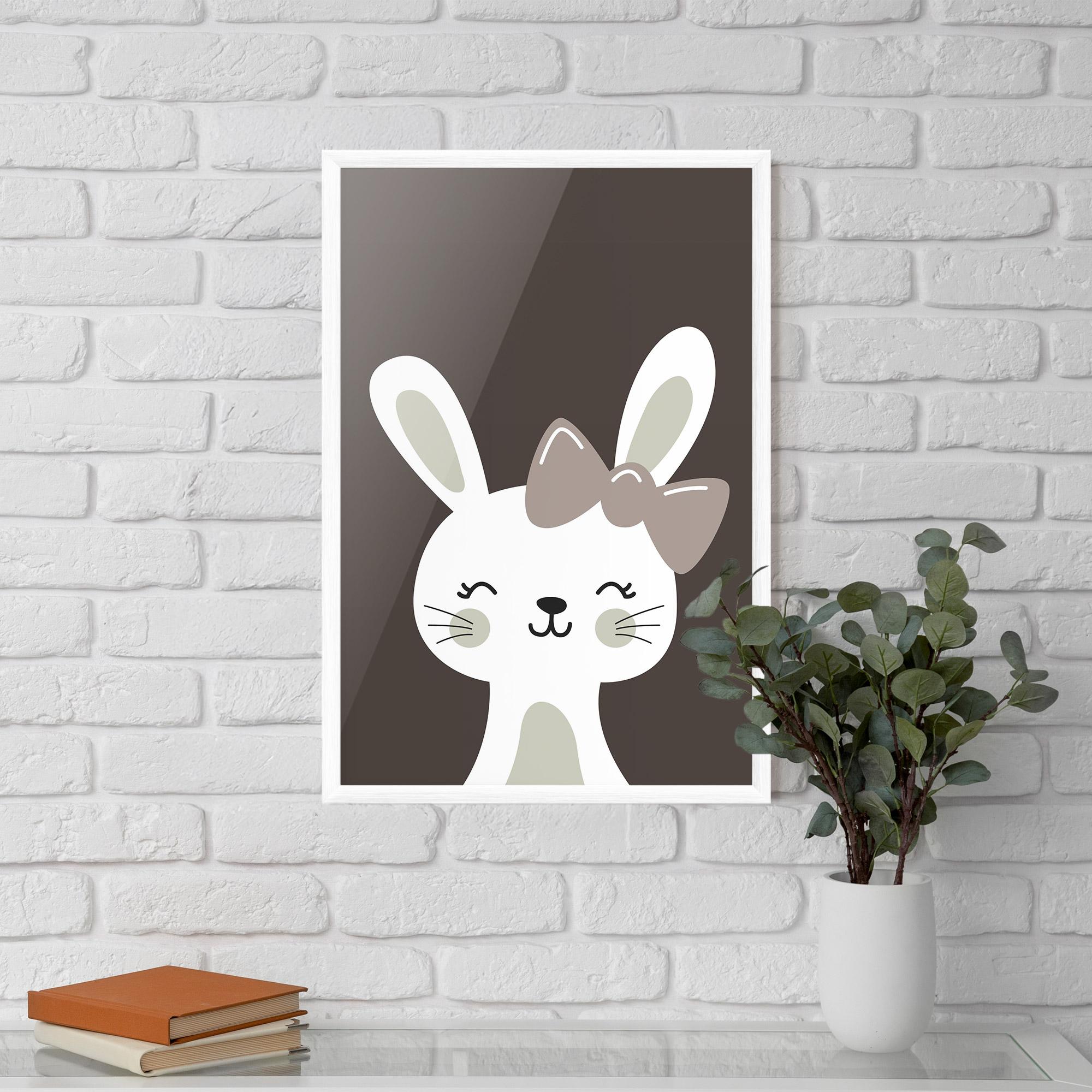 Рамкиран постер Cream Bow Bunny mockup 5