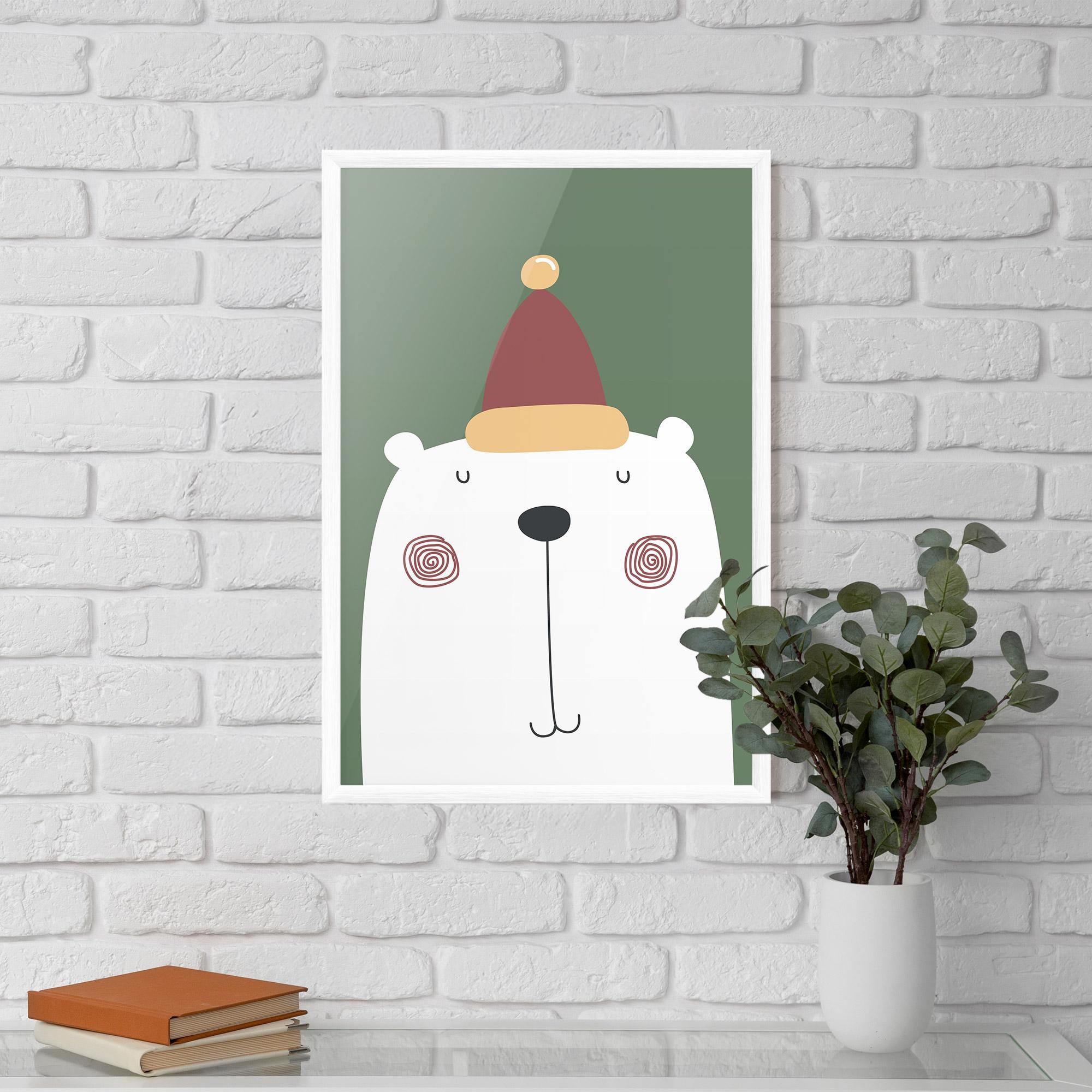 Рамкиран постер Cute Icebear Drawing mockup 5