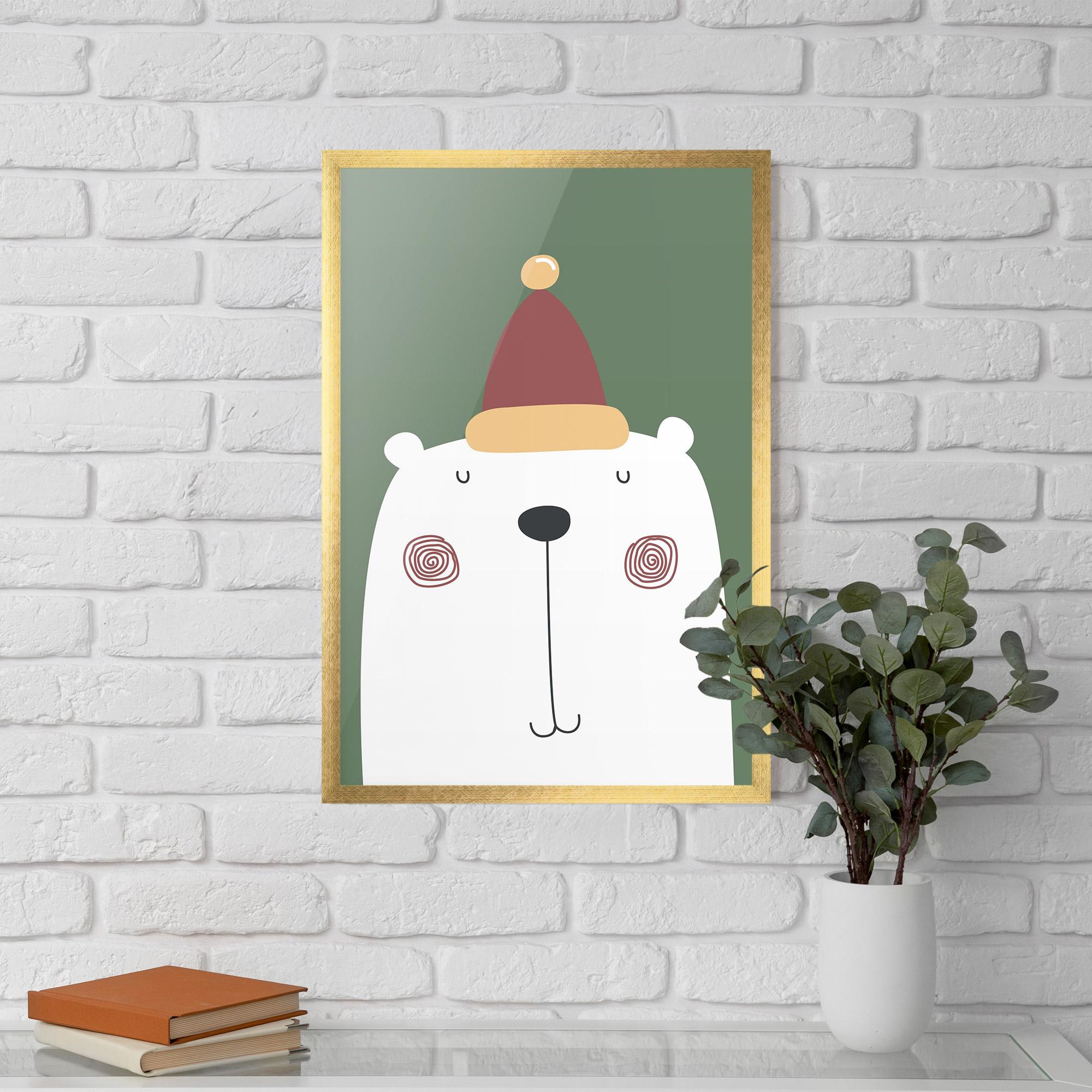 Рамкиран постер Cute Icebear Drawing mockup 5