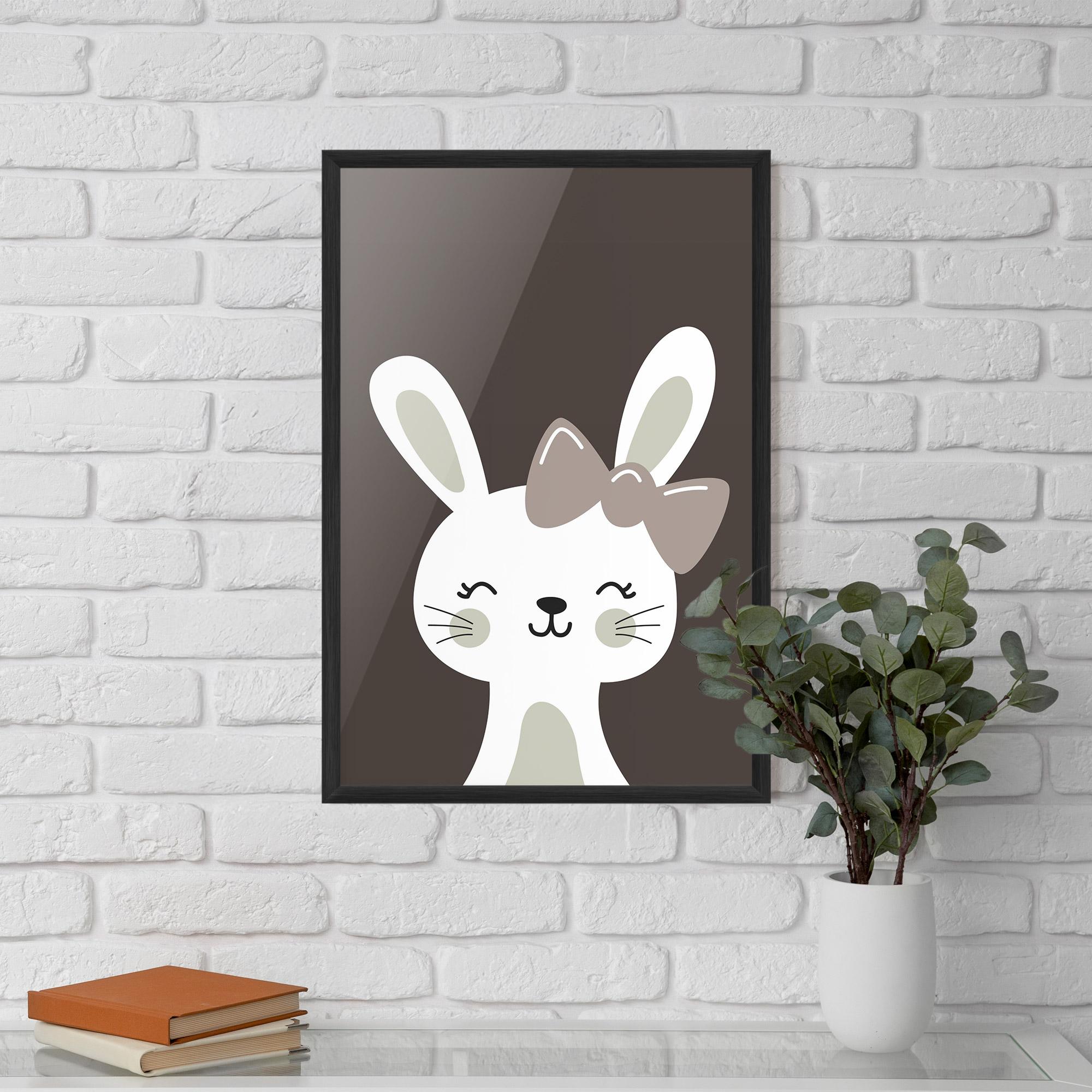 Рамкиран постер Cream Bow Bunny mockup 5