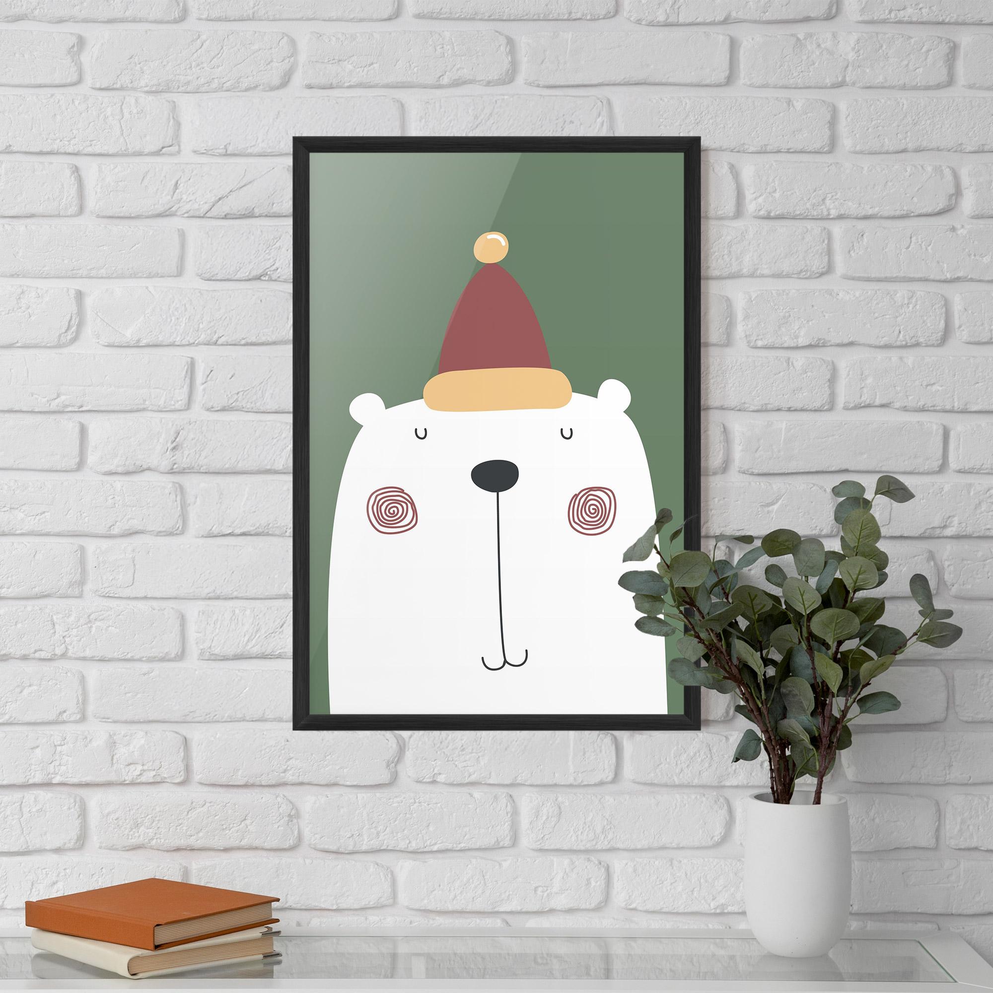 Рамкиран постер Cute Icebear Drawing mockup 5