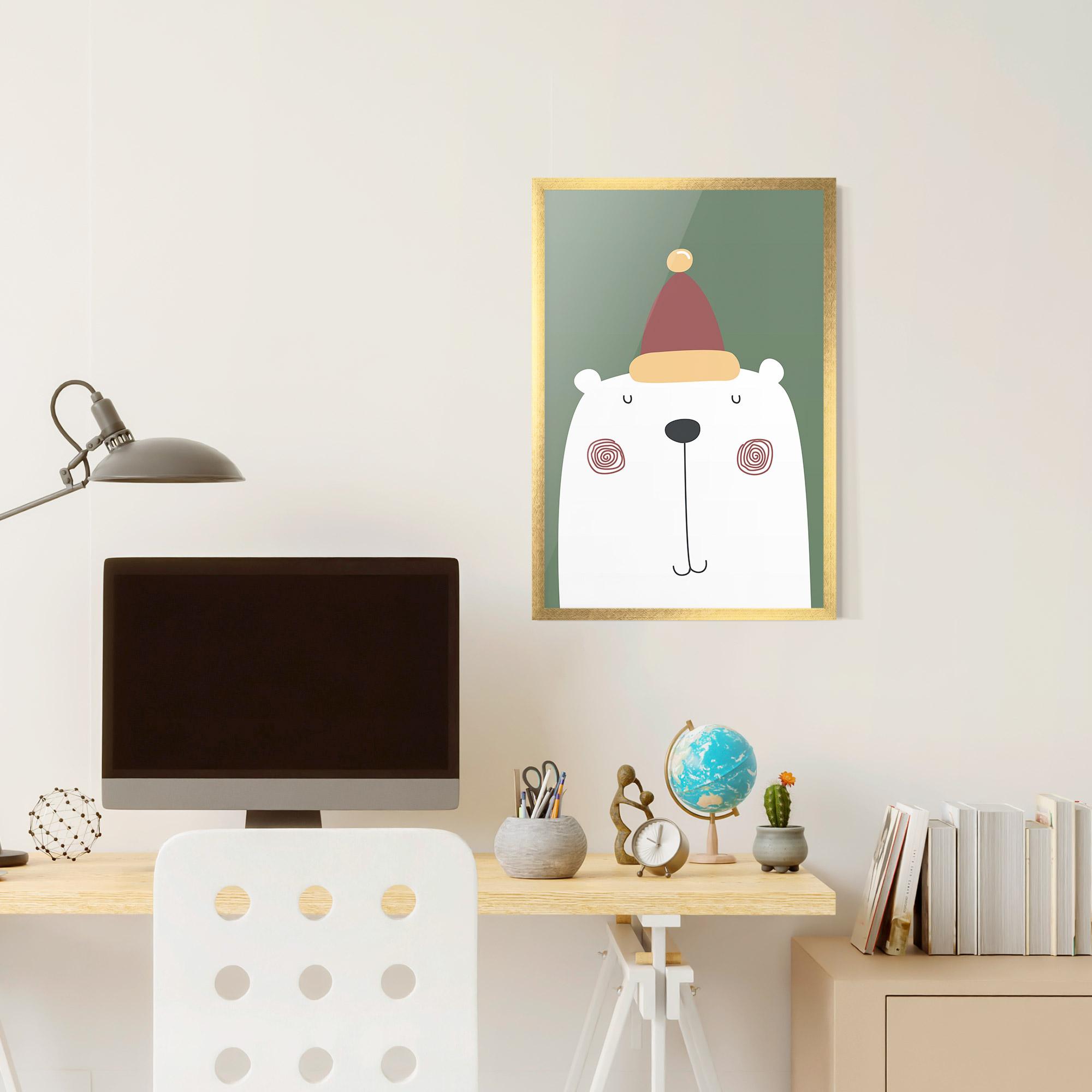 Рамкиран постер Cute Icebear Drawing mockup 6