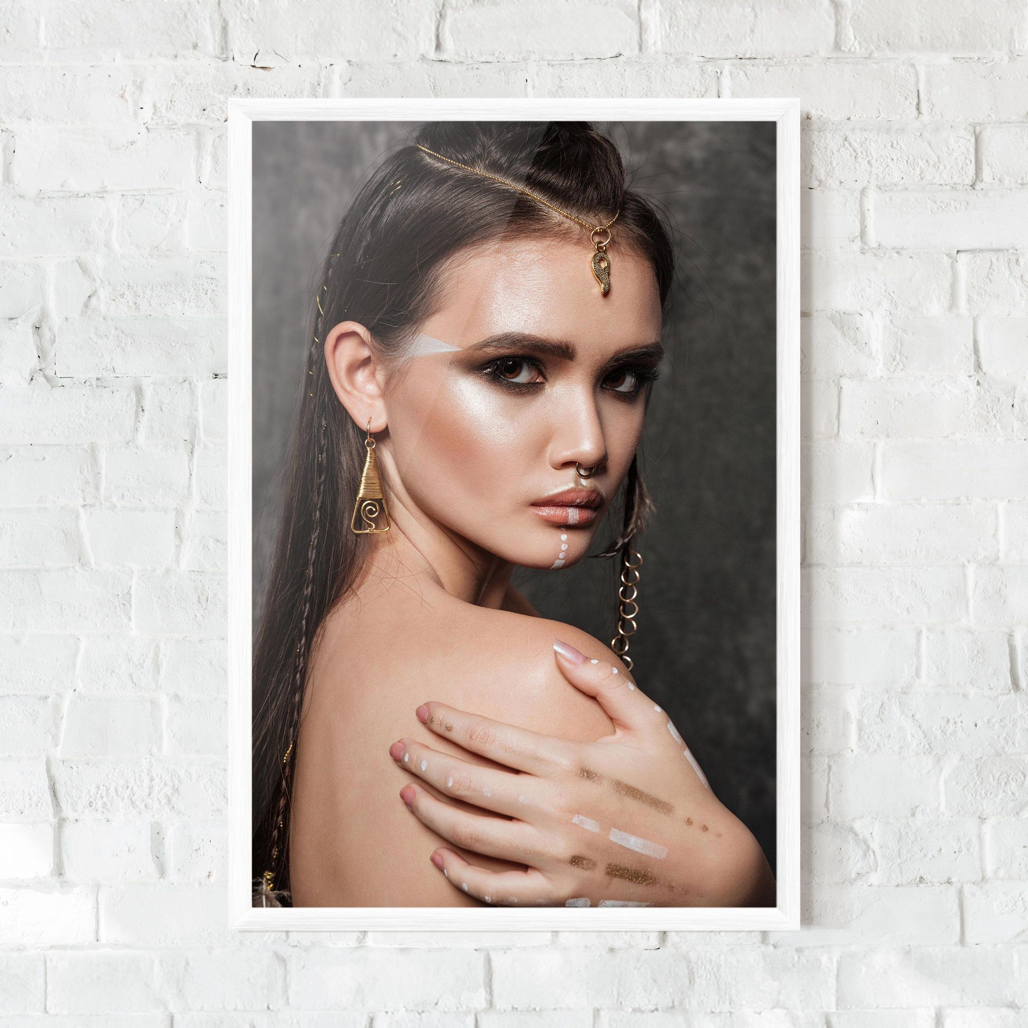 Gold Triangle Earring mockup 0