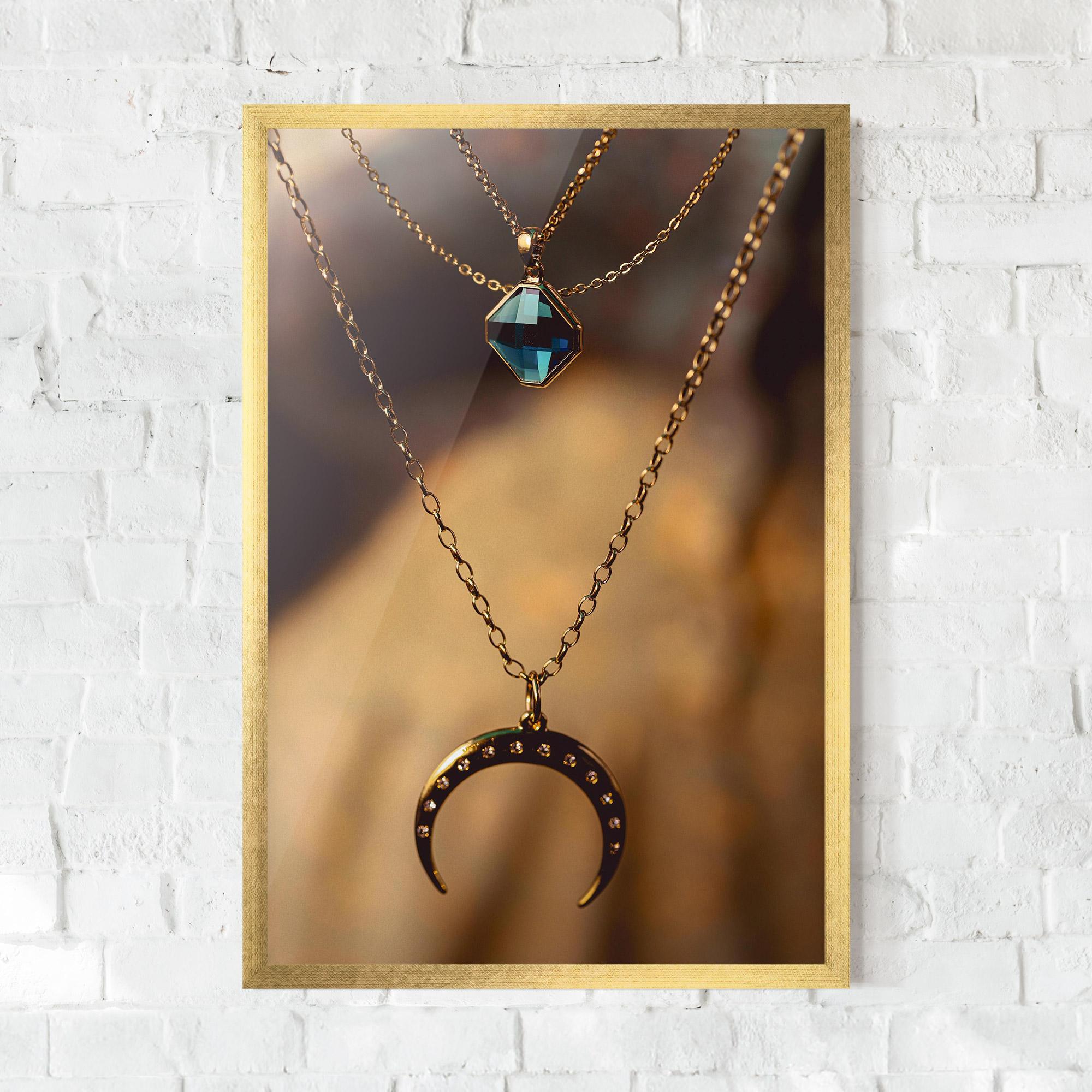 Рамкиран постер Moon Blue Necklace mockup 0