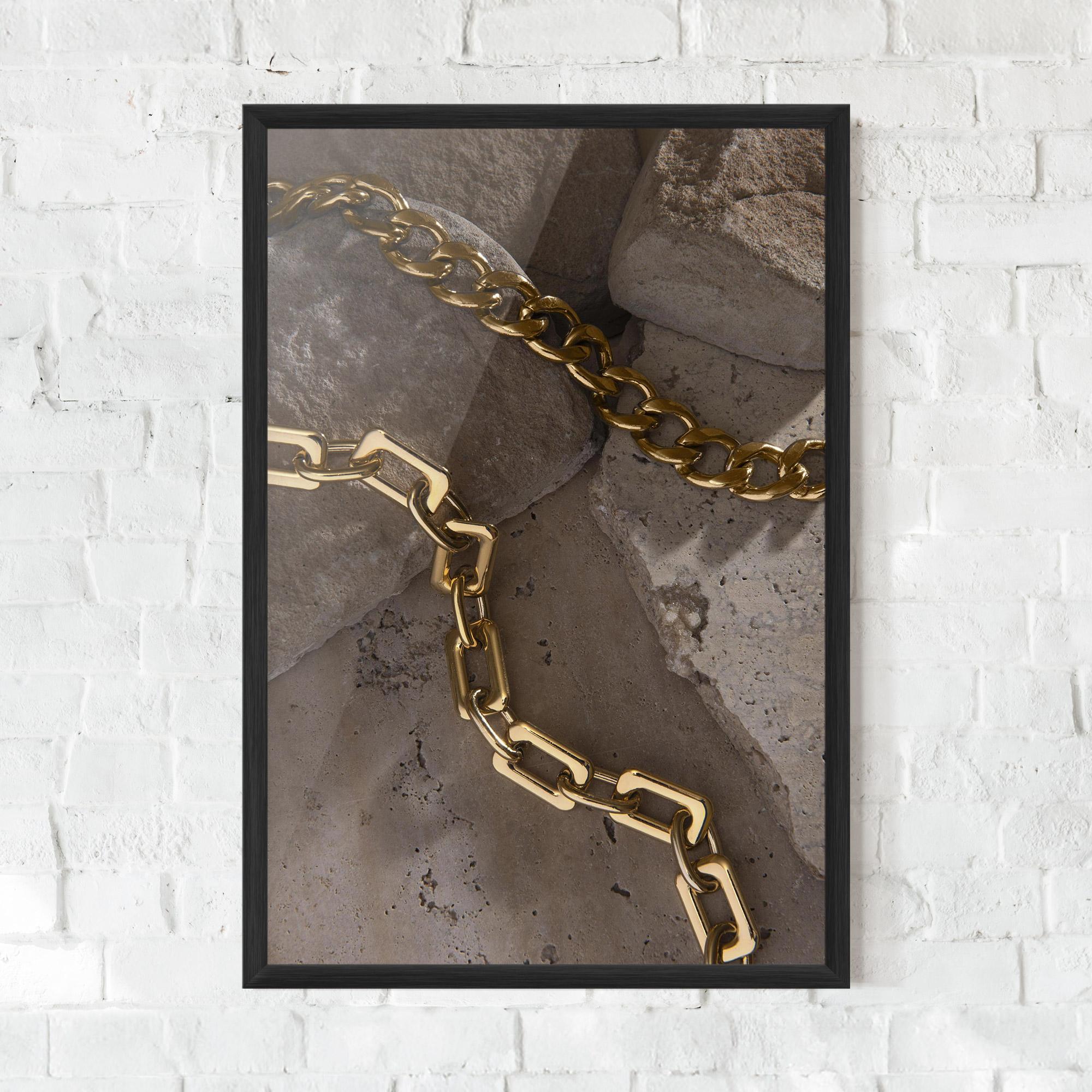 Рамкиран постер Abstract Gold Chain mockup 0
