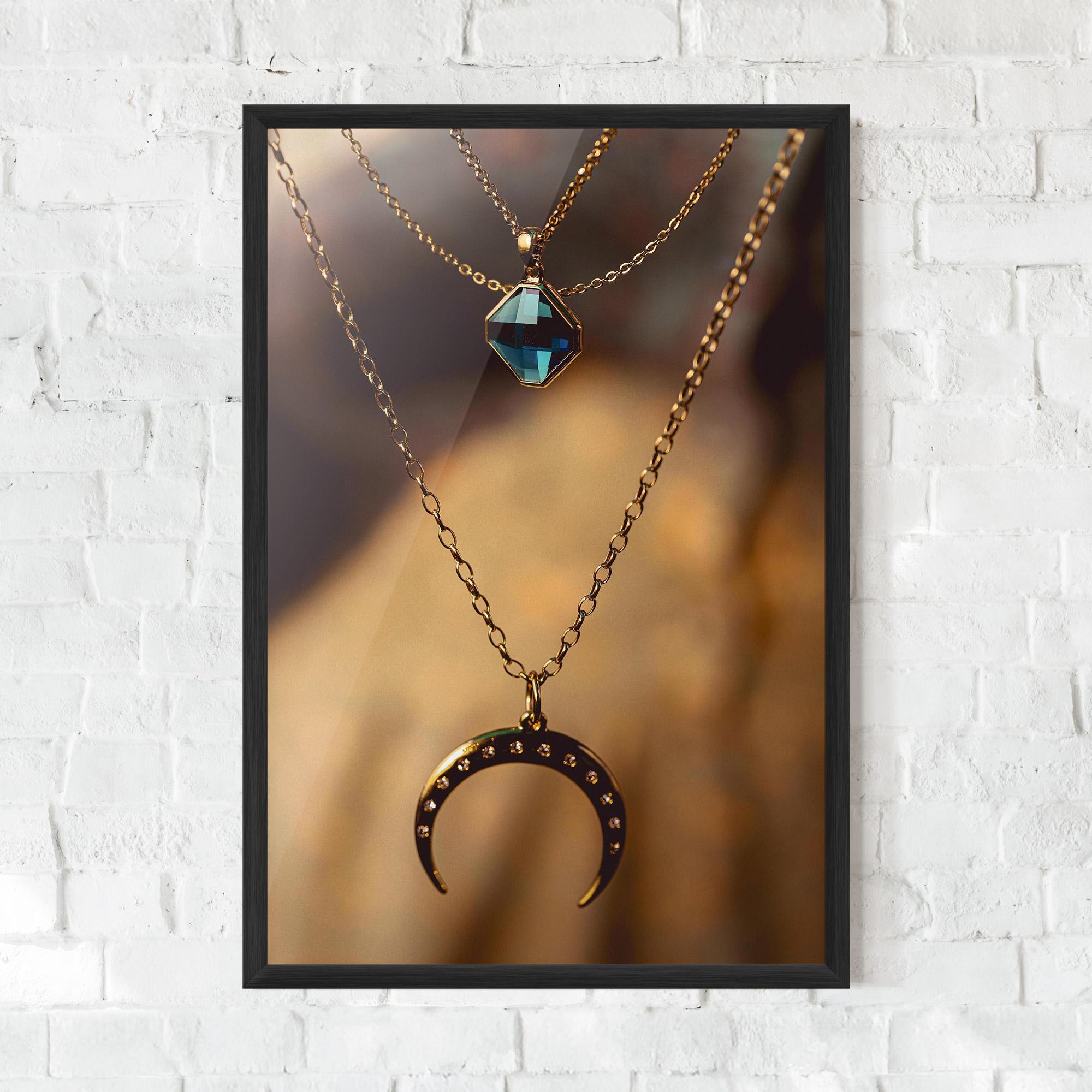 Рамкиран постер Moon Blue Necklace mockup 0