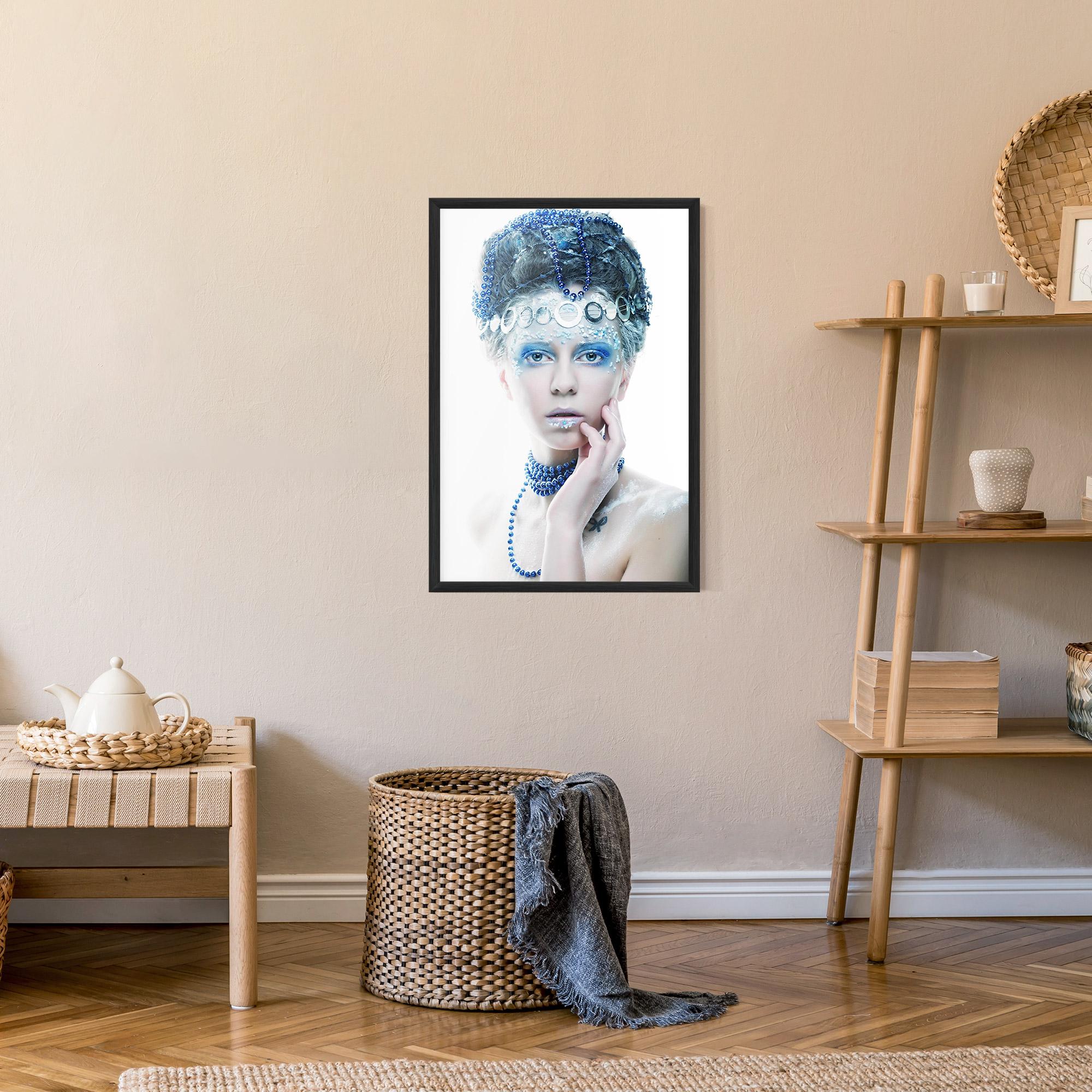 Рамкиран постер Blue Fairy Woman mockup 9