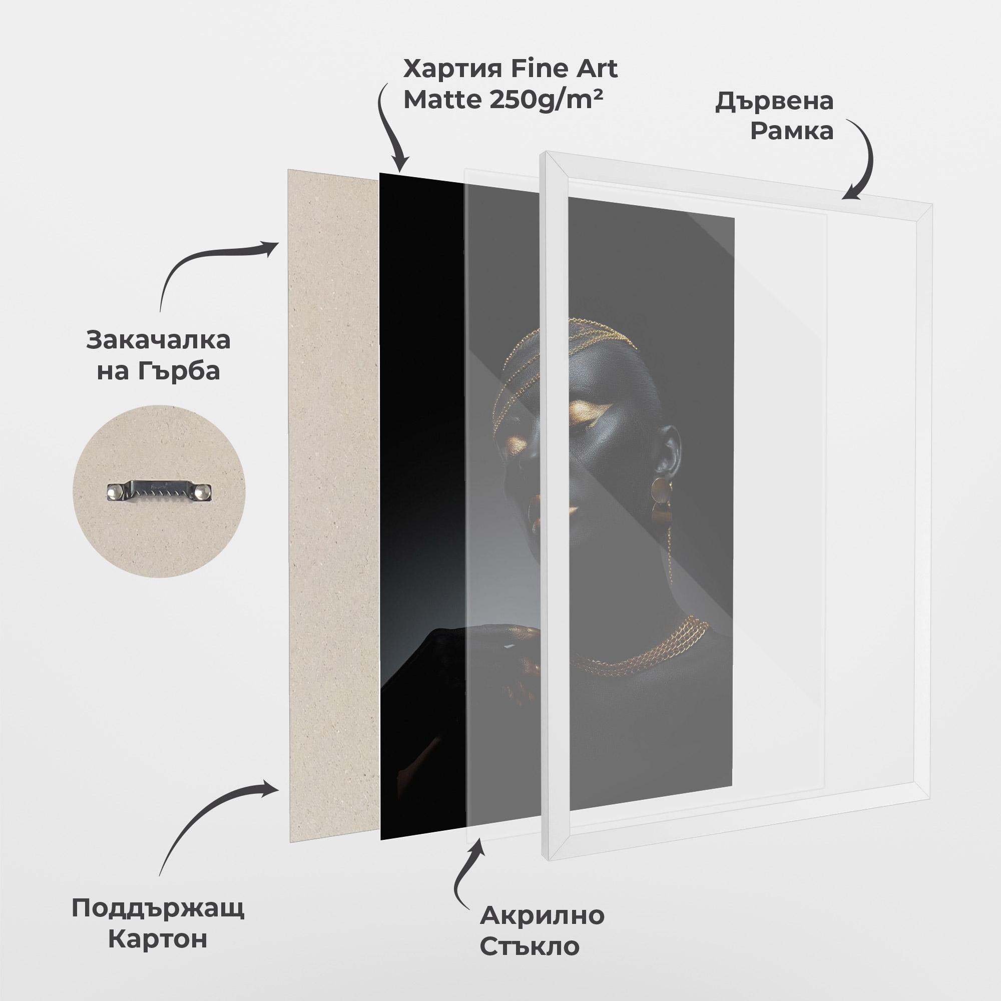 Рамкиран постер Beauty Gold mockup 1