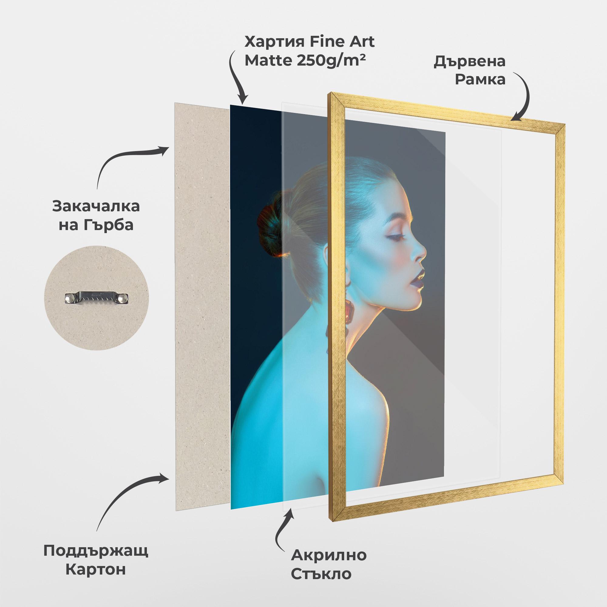 Рамкиран постер Blue Light Earring mockup 1