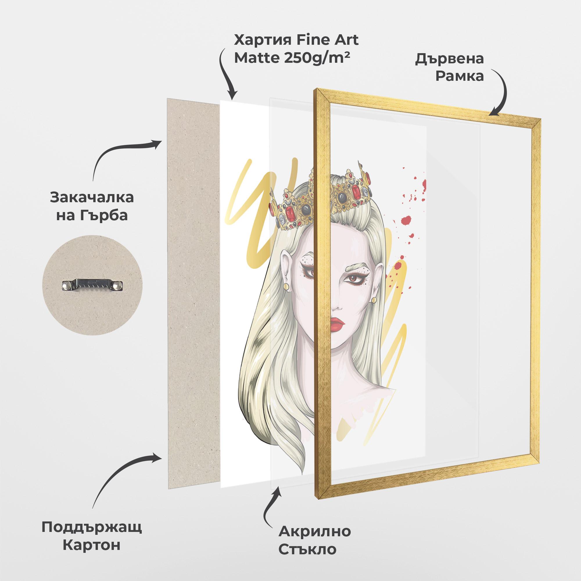 Рамкиран постер Gold Crown Woman mockup 1