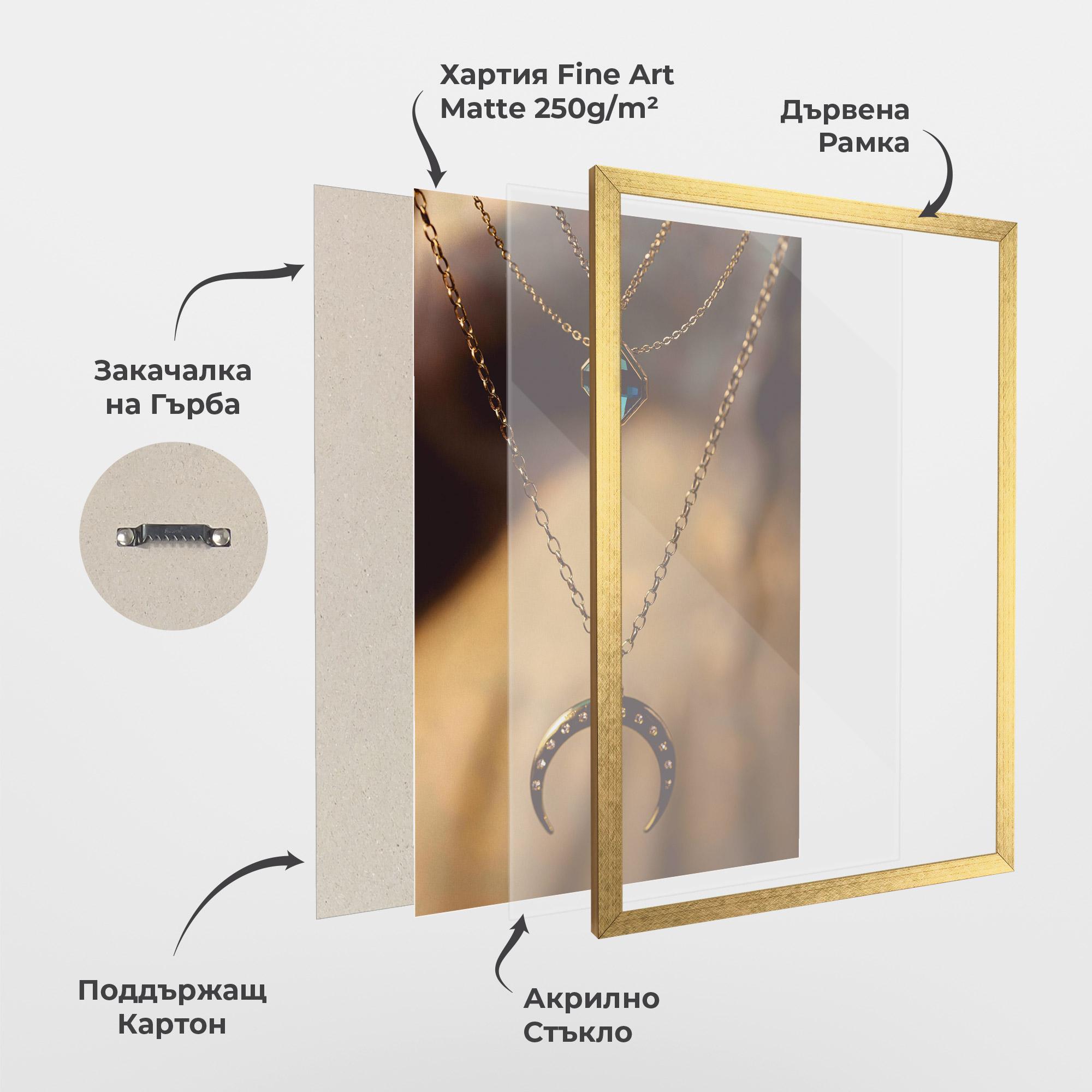 Рамкиран постер Moon Blue Necklace mockup 1