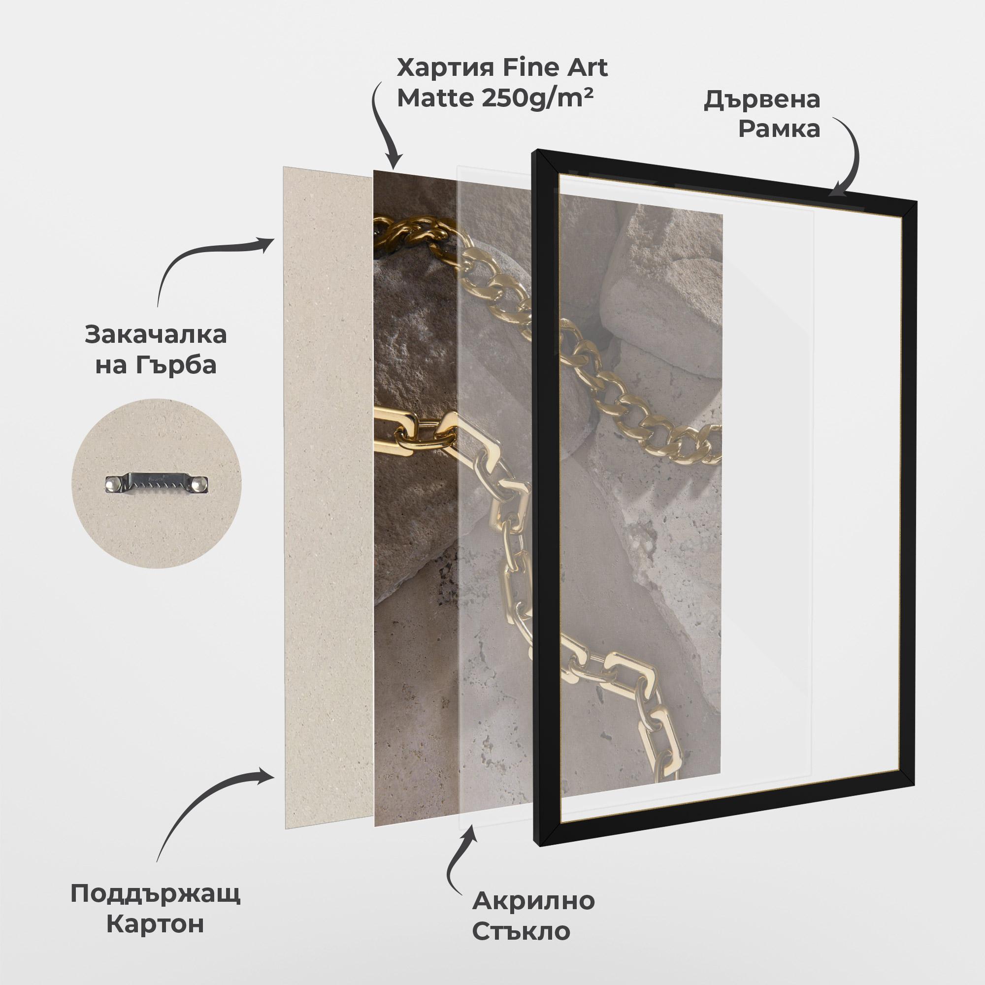 Рамкиран постер Abstract Gold Chain mockup 1