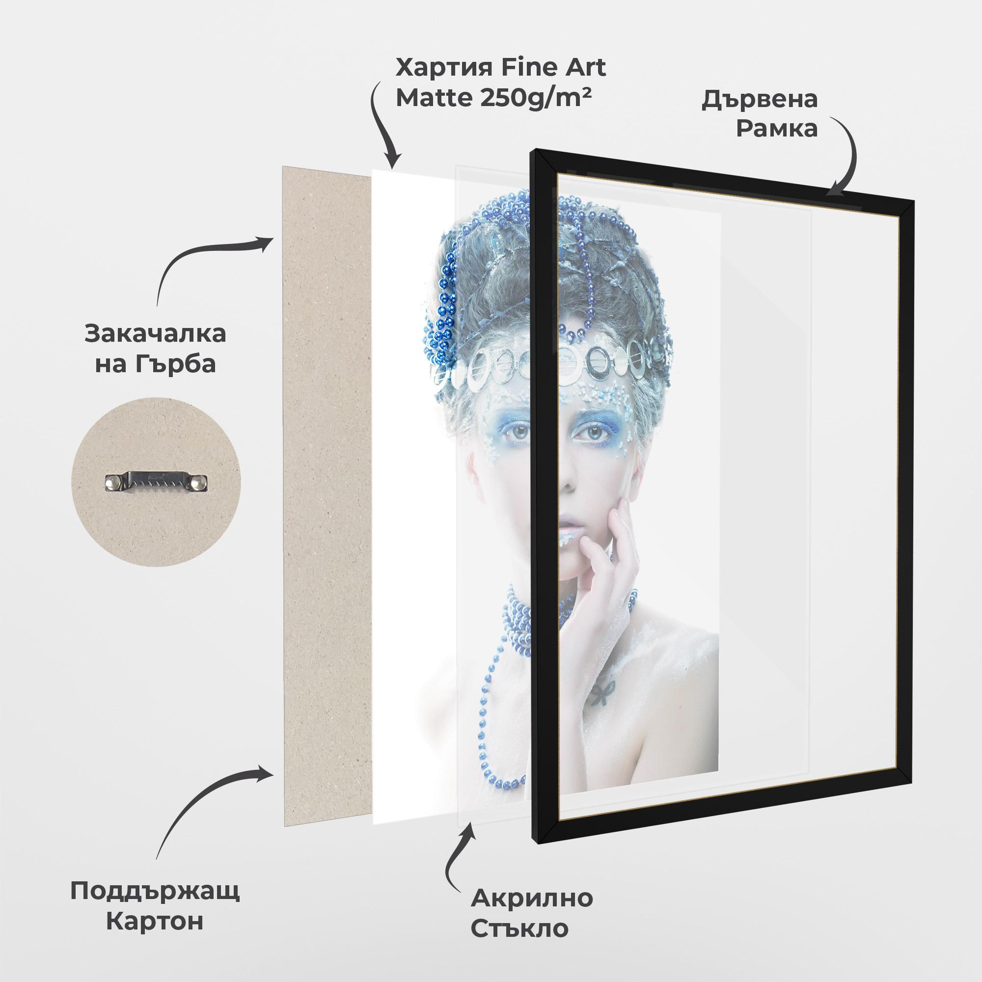 Рамкиран постер Blue Fairy Woman mockup 1