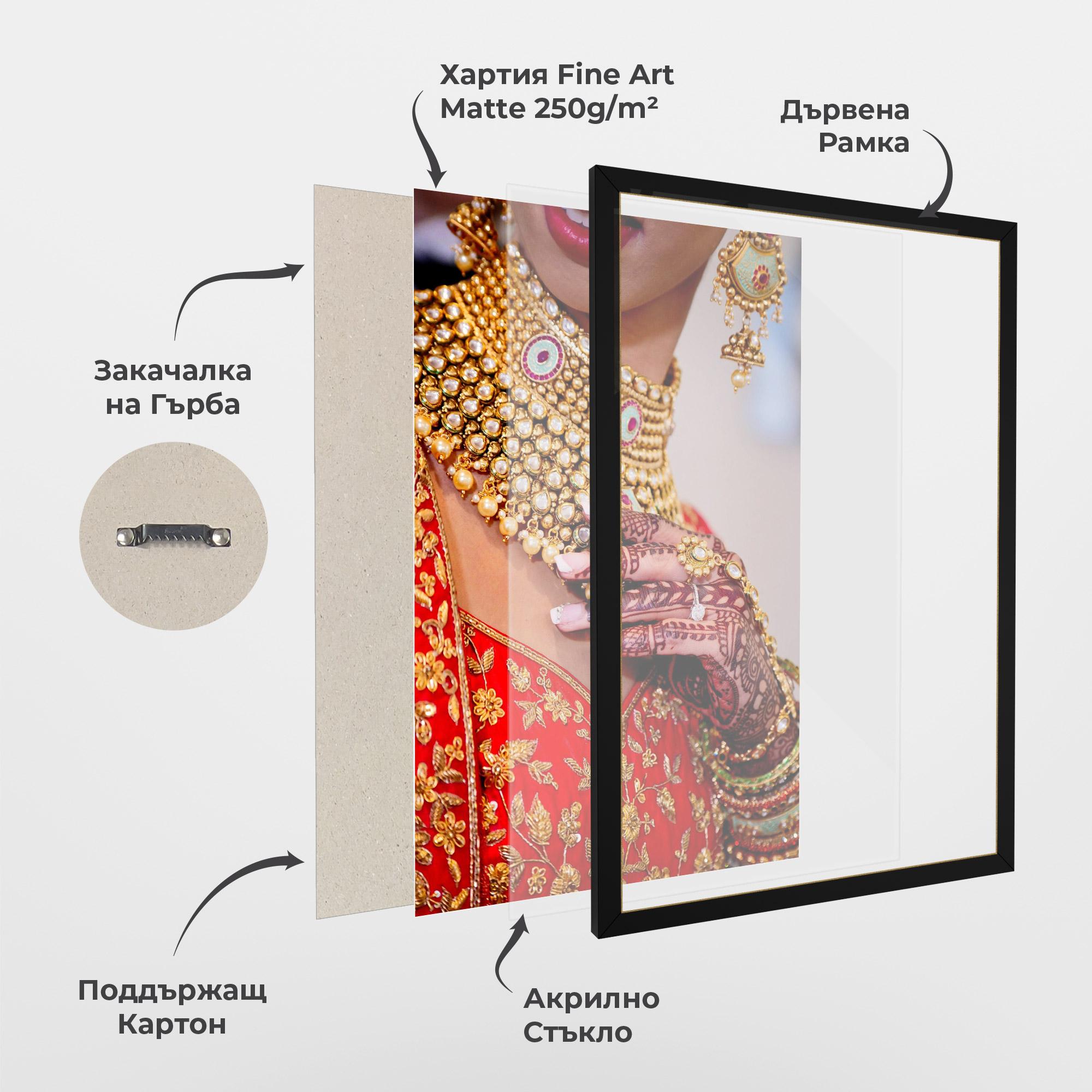 Рамкиран постер Gold Beautiful Jewelry mockup 1