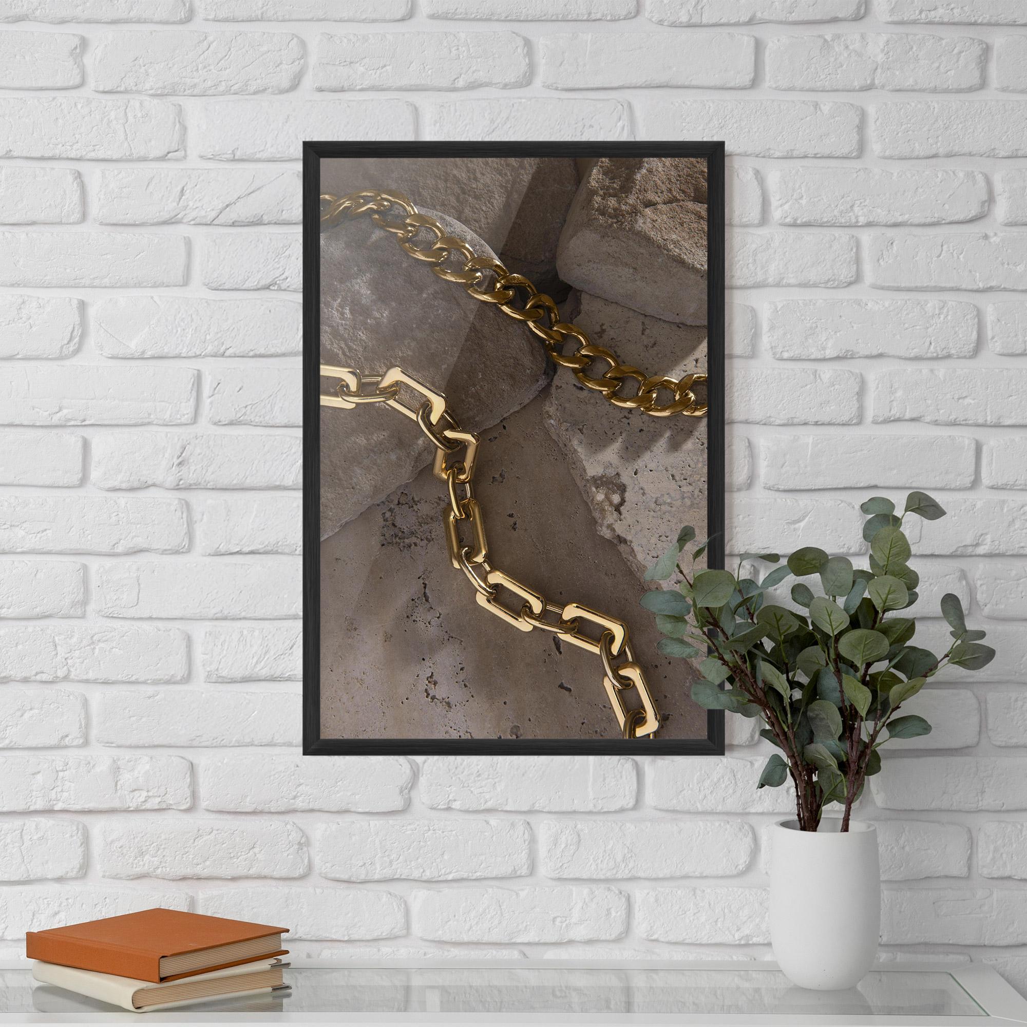 Рамкиран постер Abstract Gold Chain mockup 5