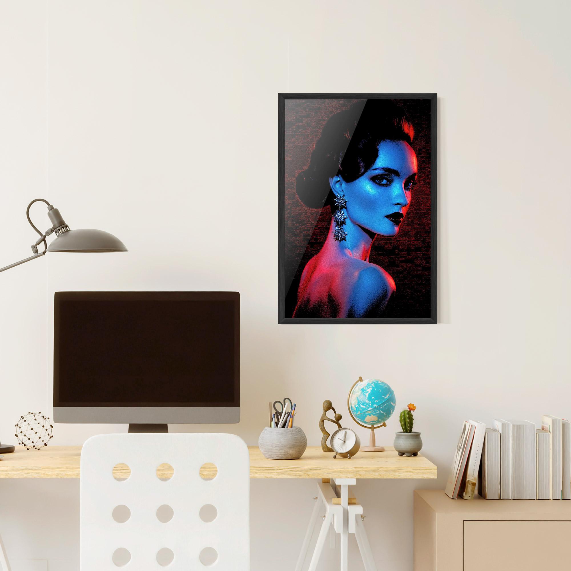 Рамкиран постер Red Blue Earrings mockup 6