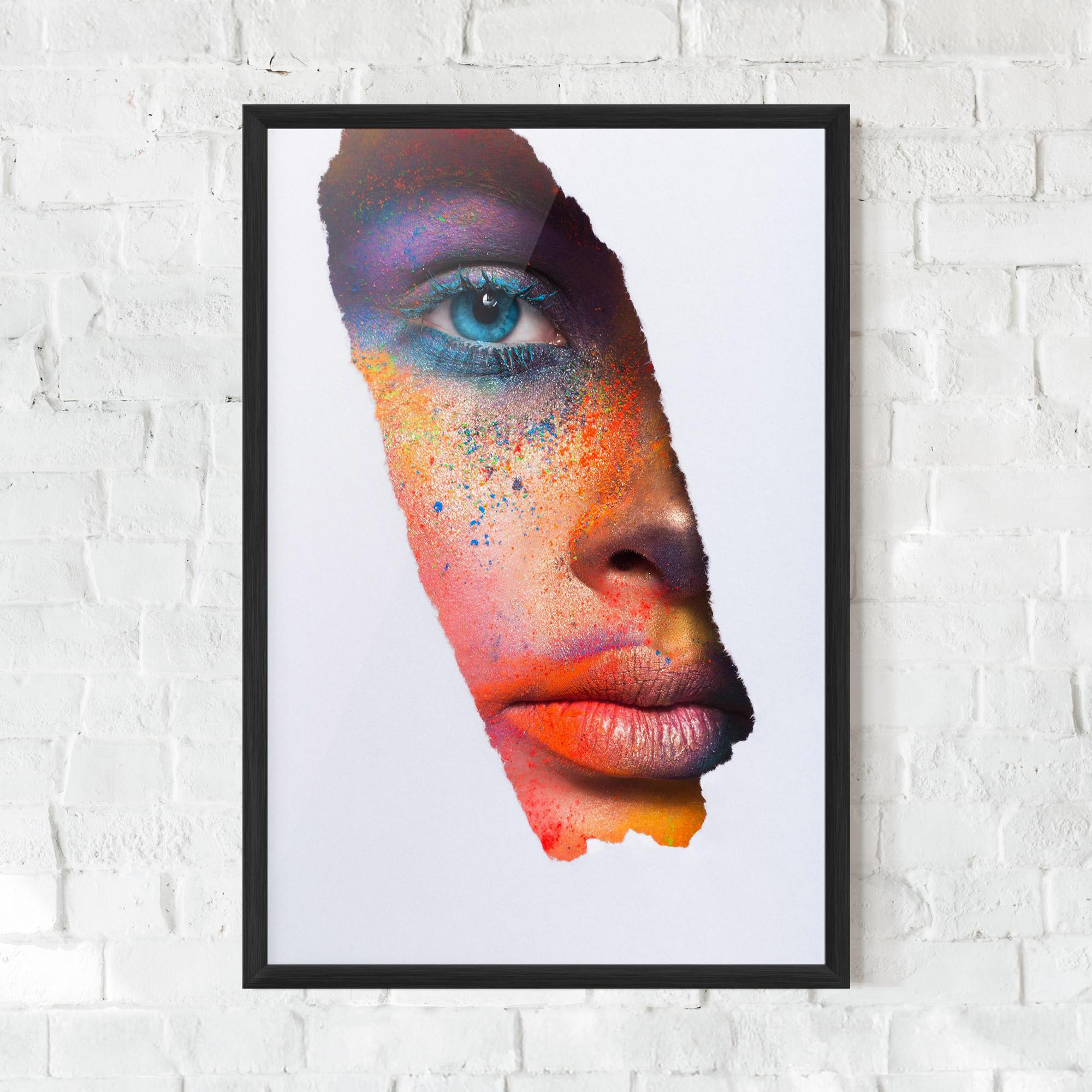 Рамкиран постер Blue Eyelashes Makeup mockup 0