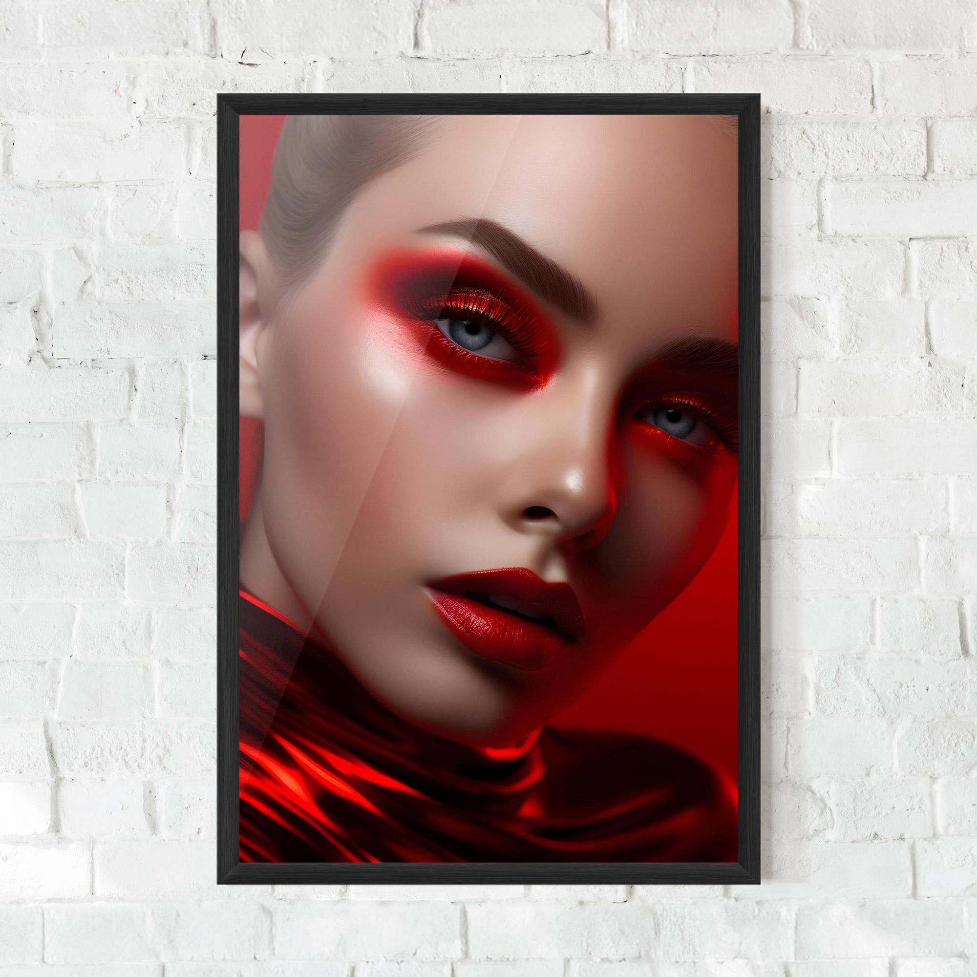 Рамкиран постер Red Makeup Art mockup 0