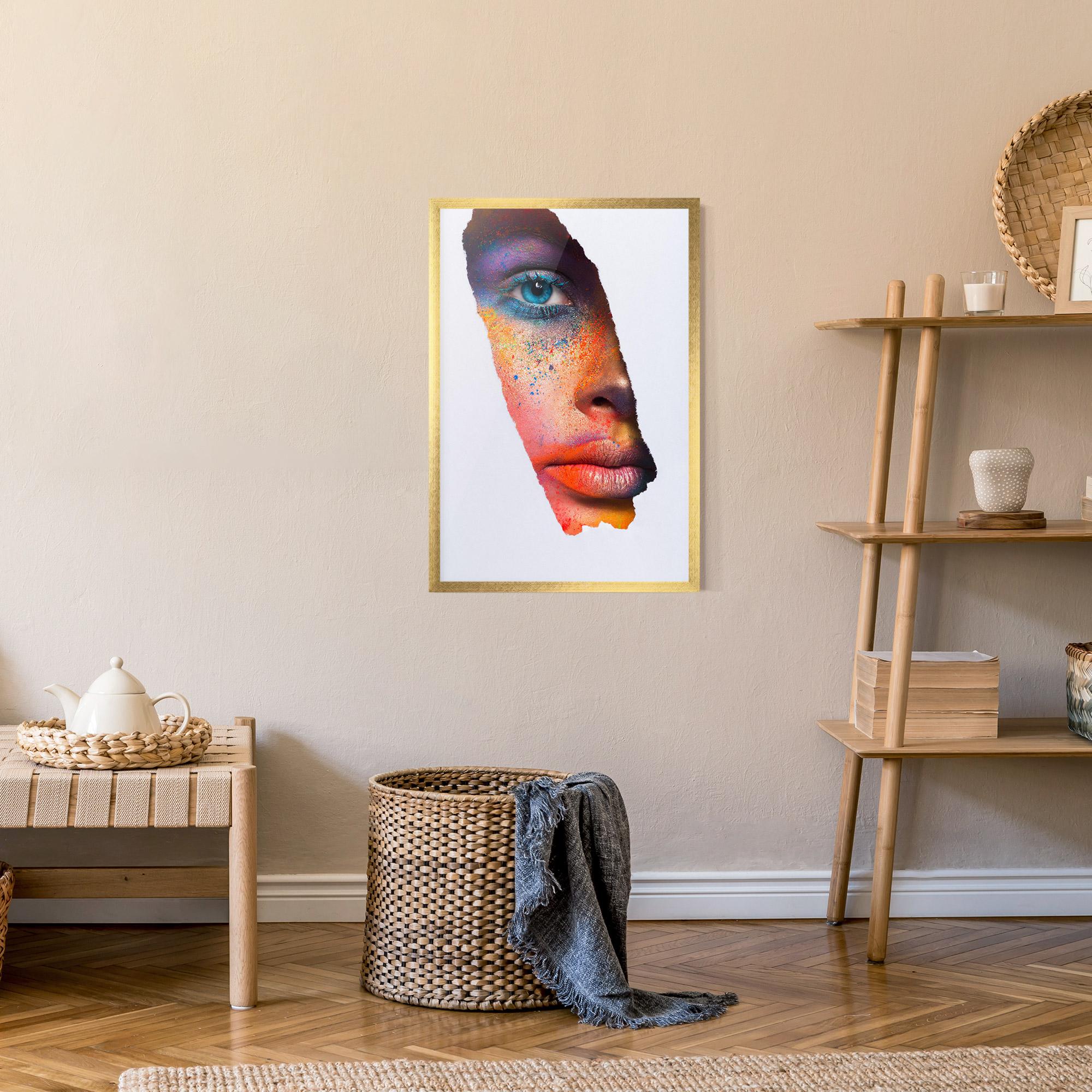 Рамкиран постер Blue Eyelashes Makeup mockup 9