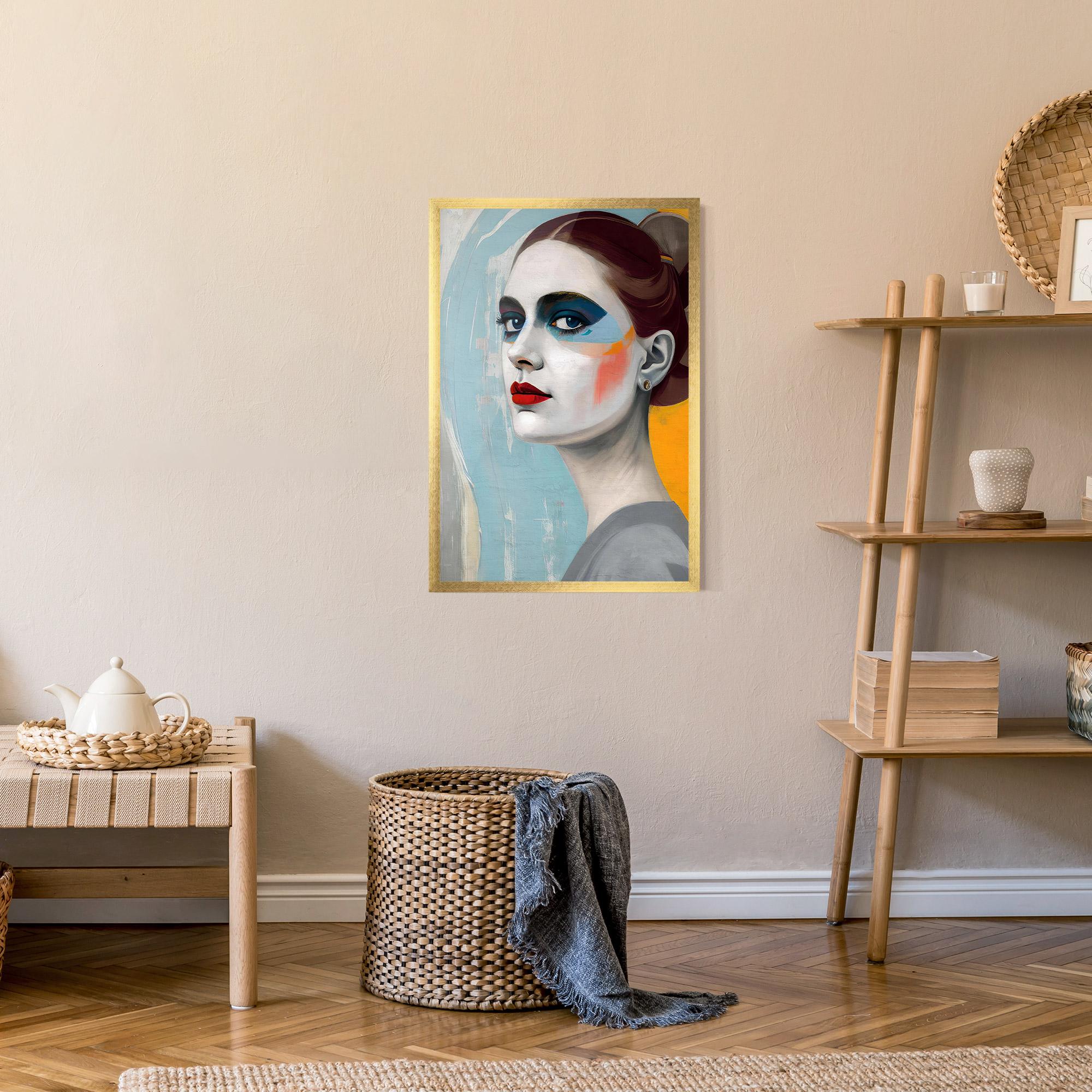 Рамкиран постер White Blue Makeup mockup 9