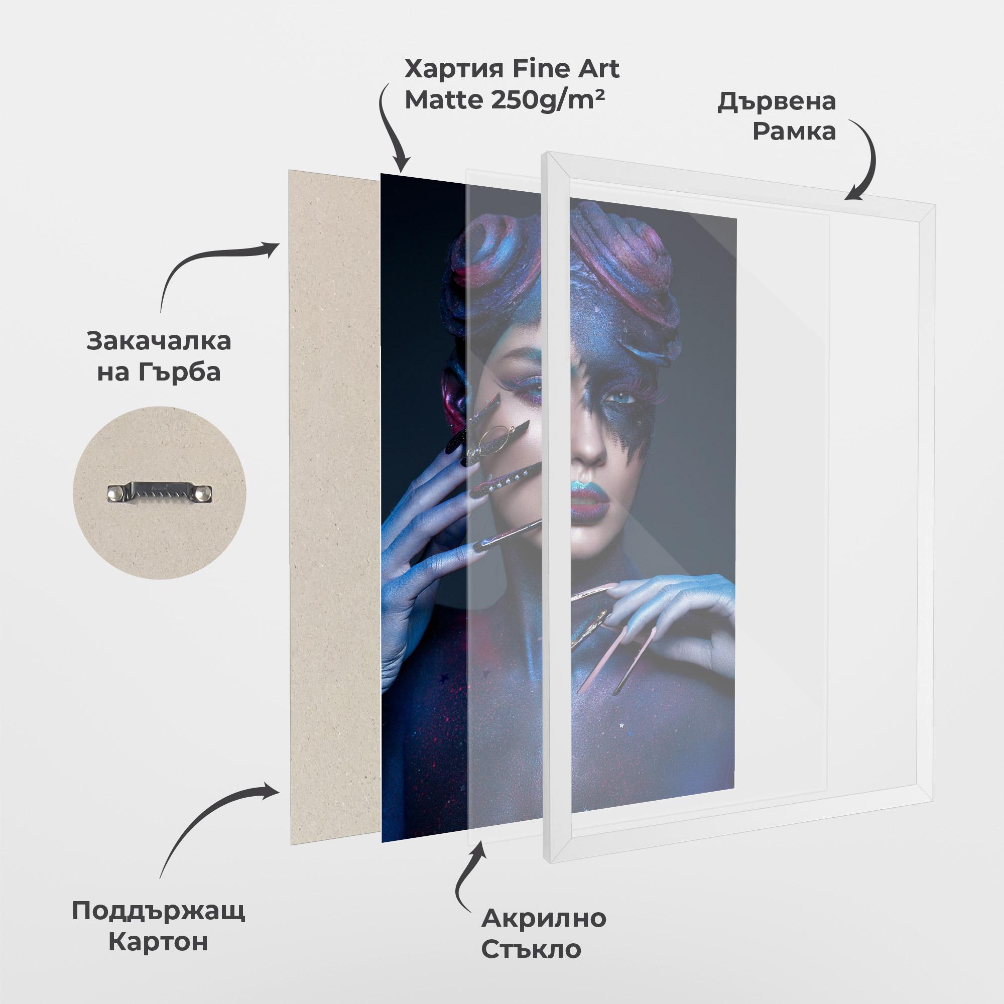 Рамкиран постер Galaxy Hair Girl mockup 1