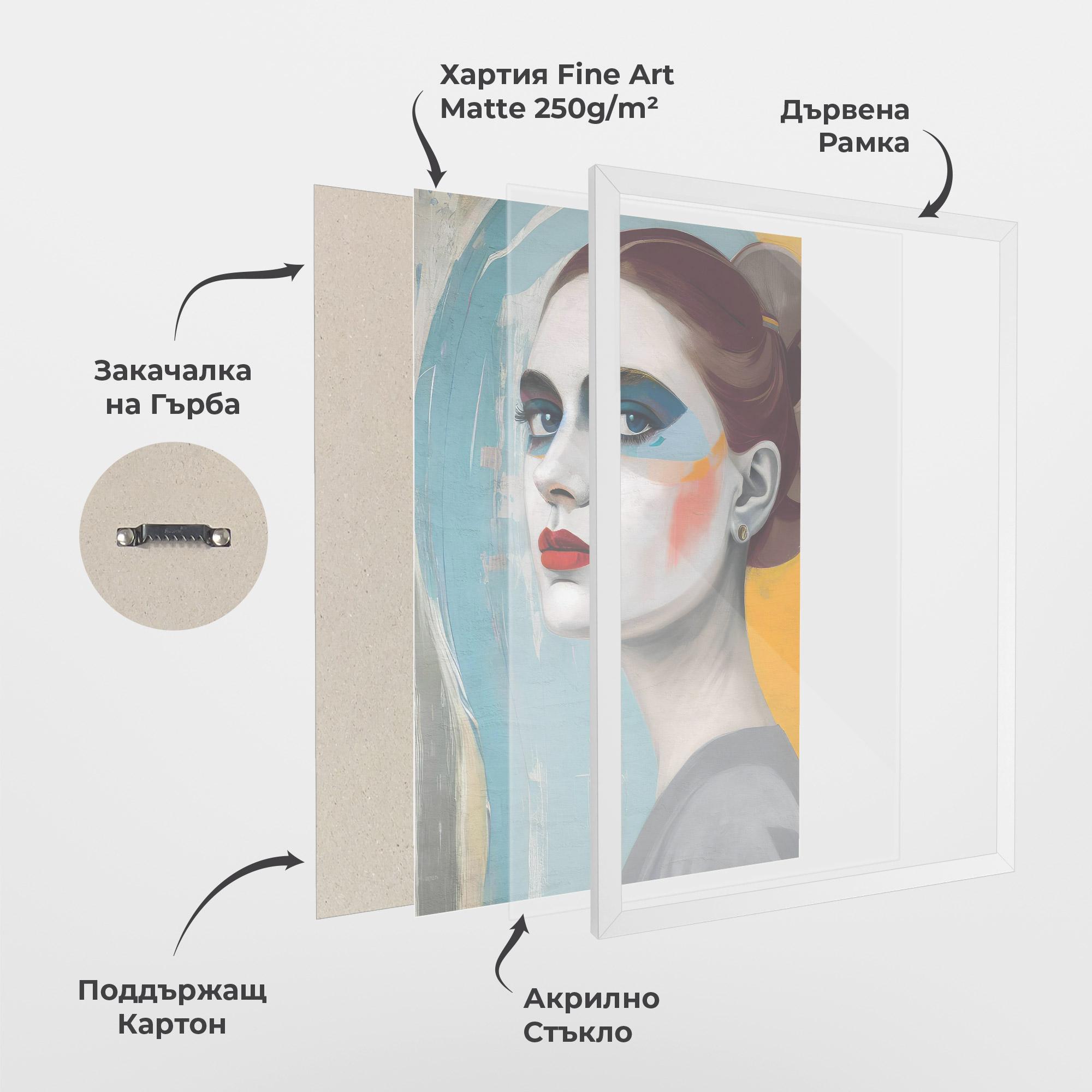 Рамкиран постер White Blue Makeup mockup 1