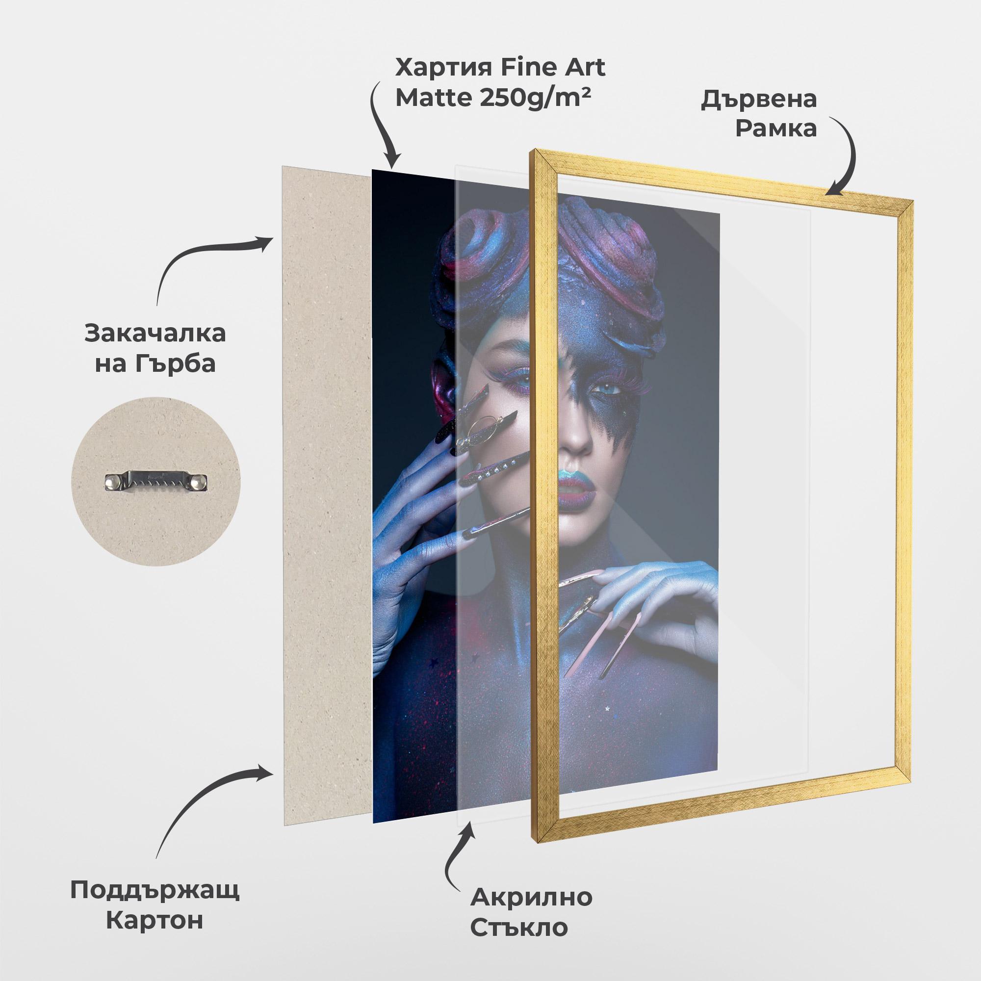 Рамкиран постер Galaxy Hair Girl mockup 1