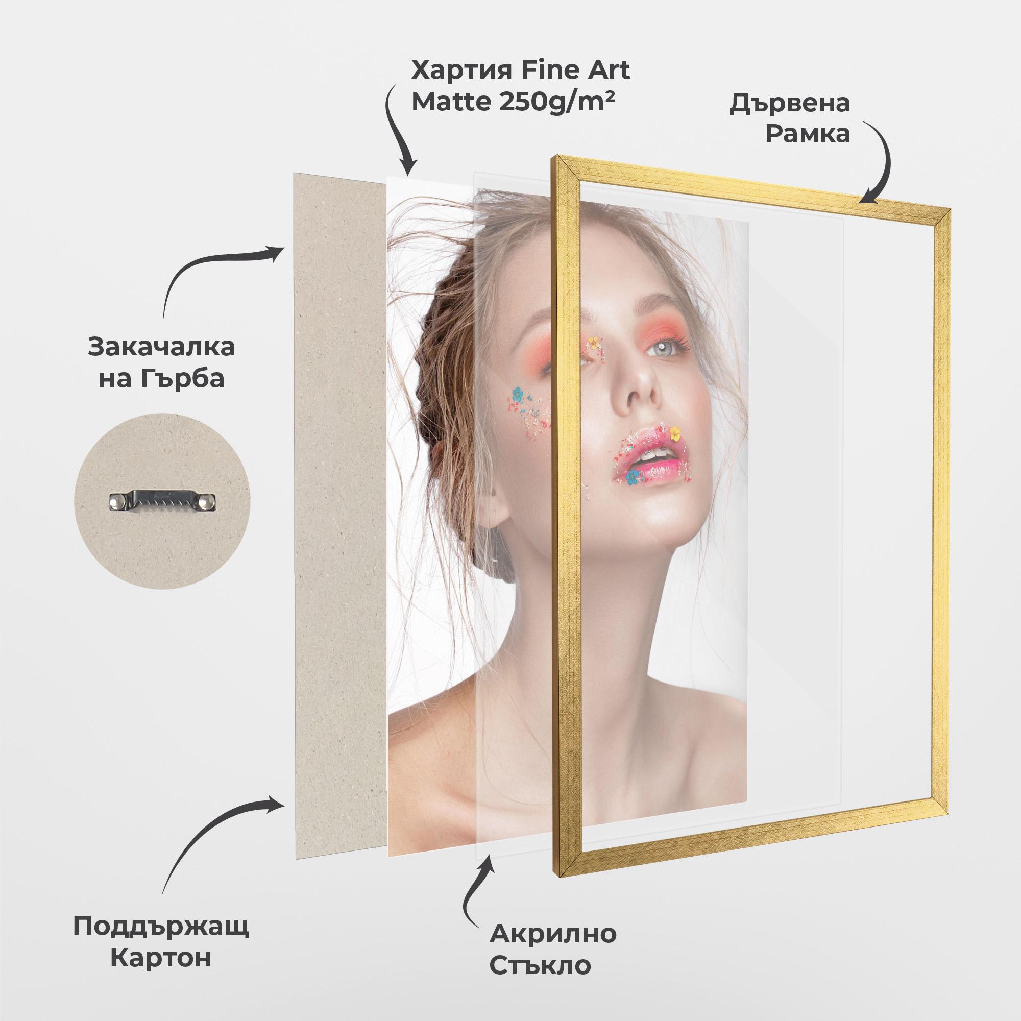 Рамкиран постер Lips Flower mockup 1