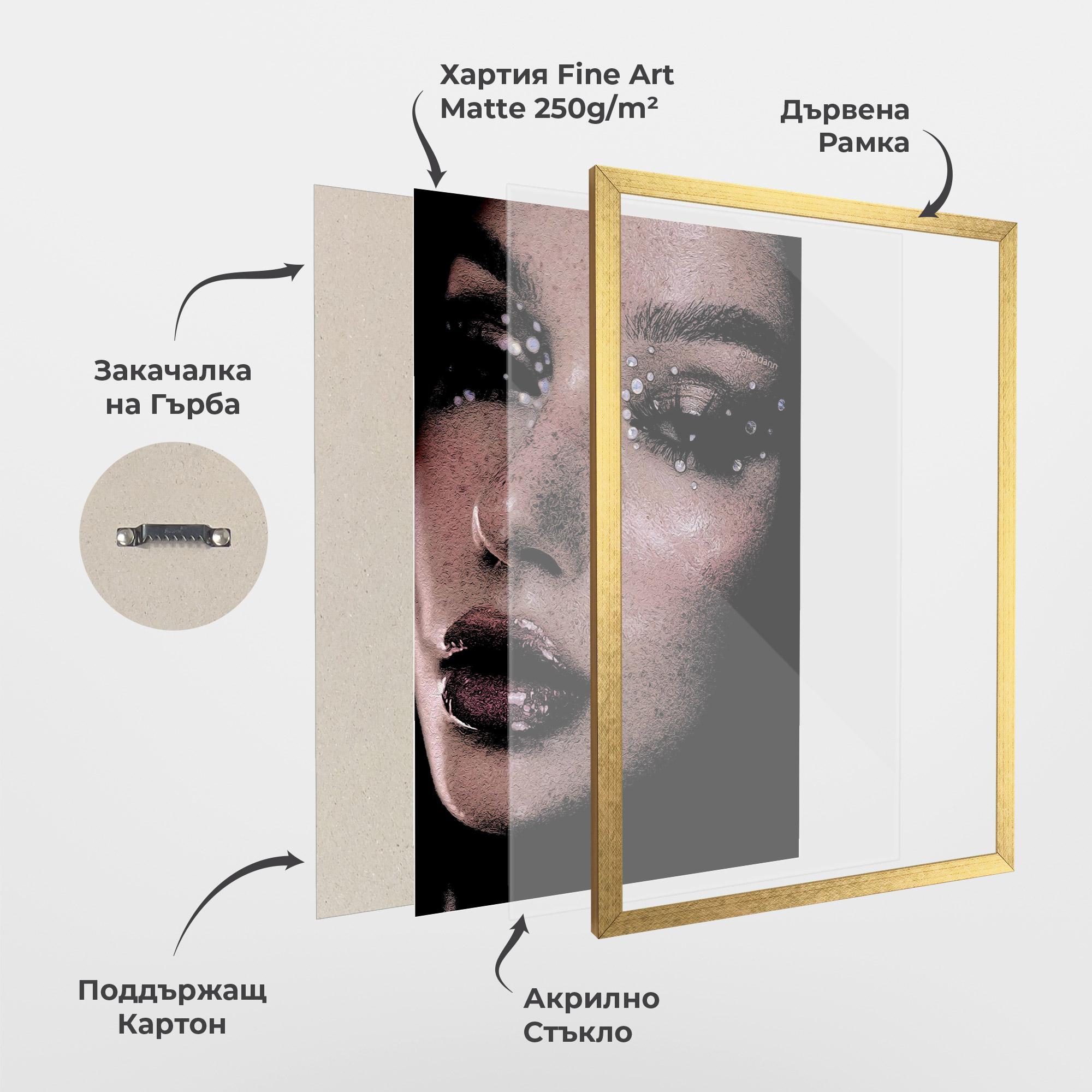 Рамкиран постер Pretty Crystal Makeup mockup 1