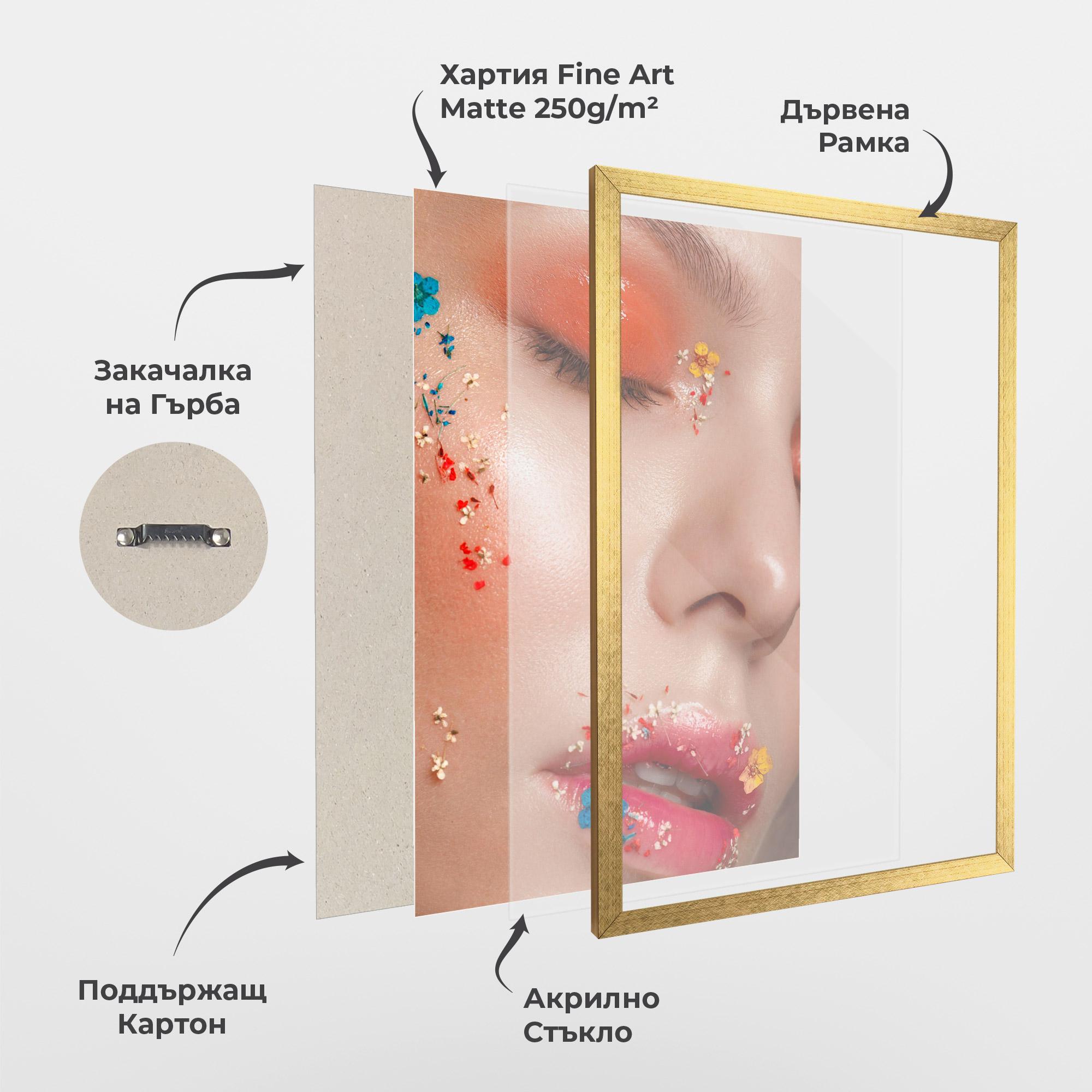 Рамкиран постер Pretty Orange Make Up mockup 1