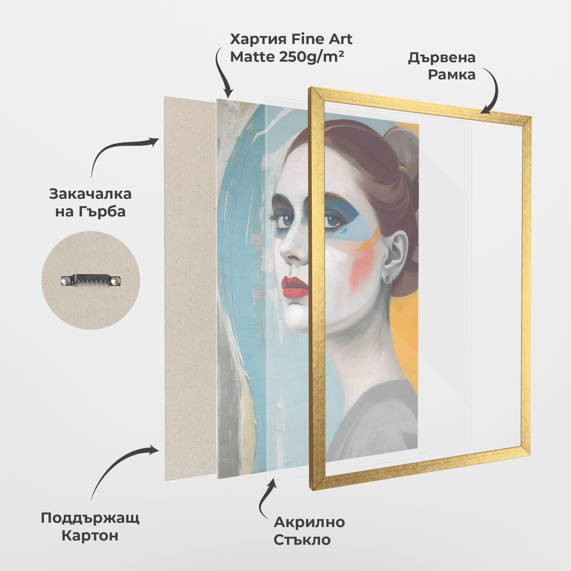 Рамкиран постер White Blue Makeup mockup 1