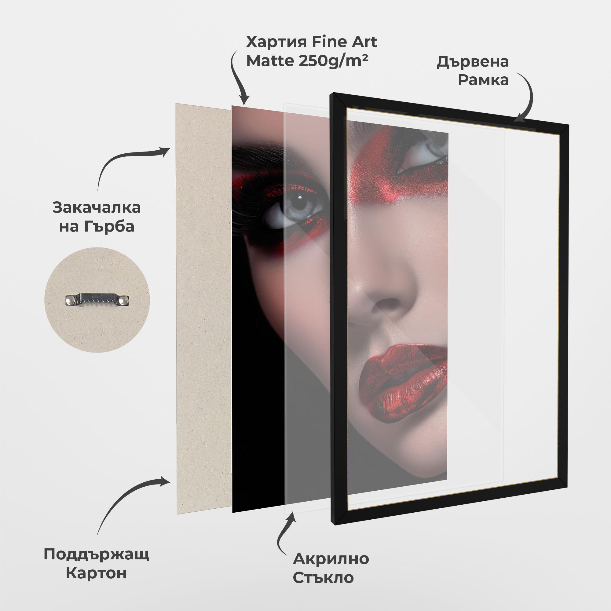 Рамкиран постер Close Up Red Makeup mockup 1