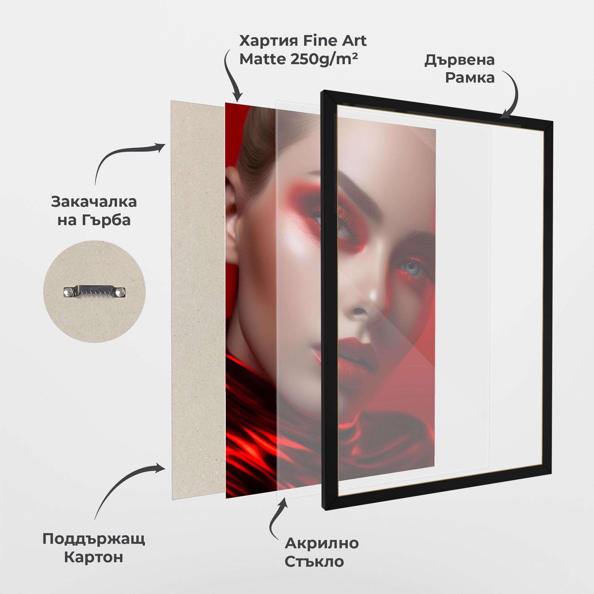 Рамкиран постер Red Makeup Art mockup 1