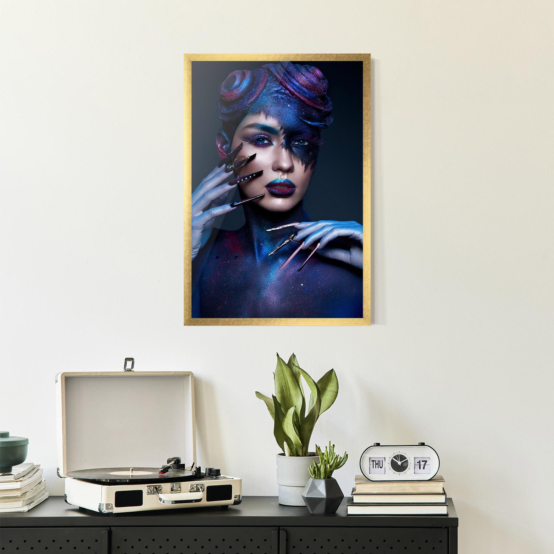 Рамкиран постер Galaxy Hair Girl mockup 2