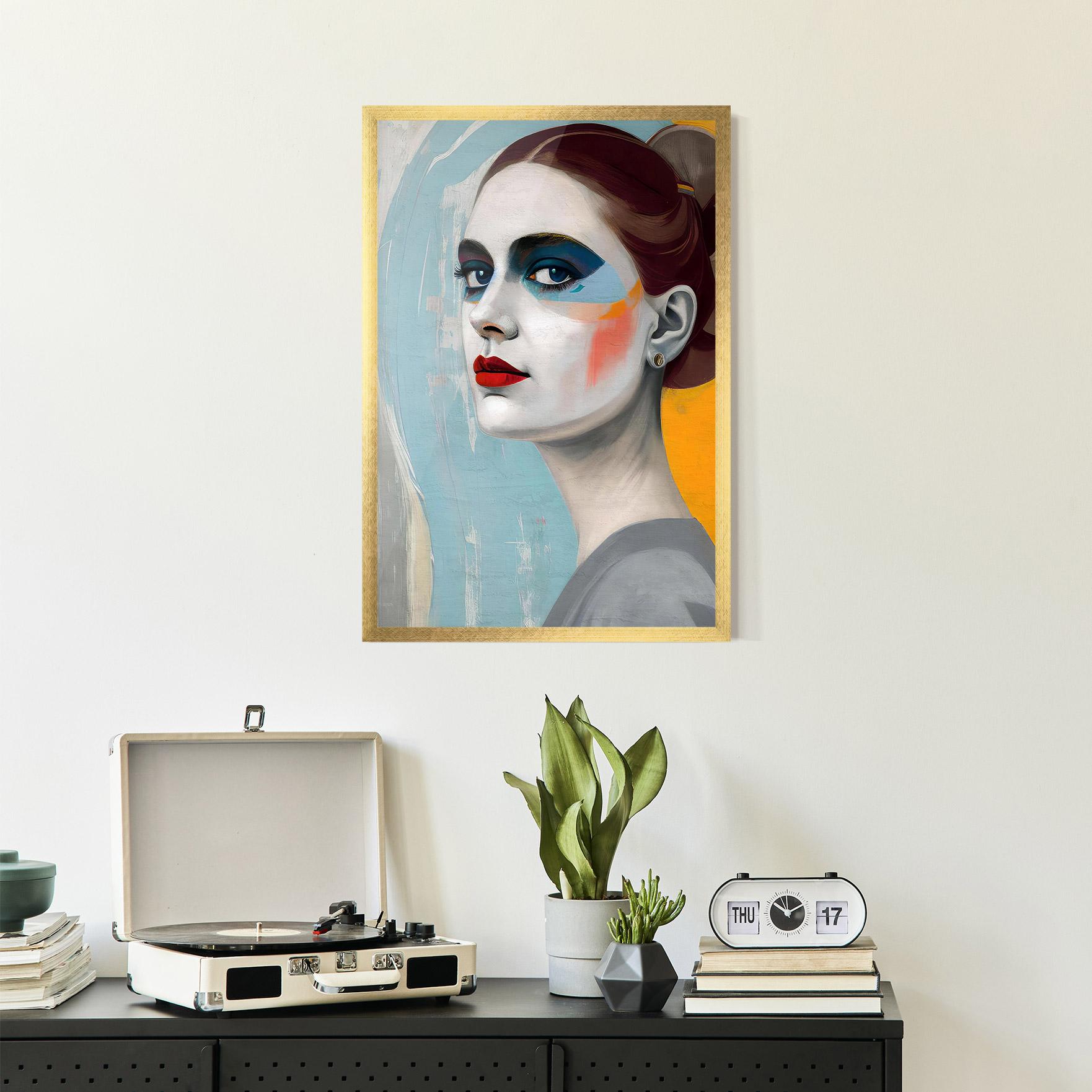 Рамкиран постер White Blue Makeup mockup 2