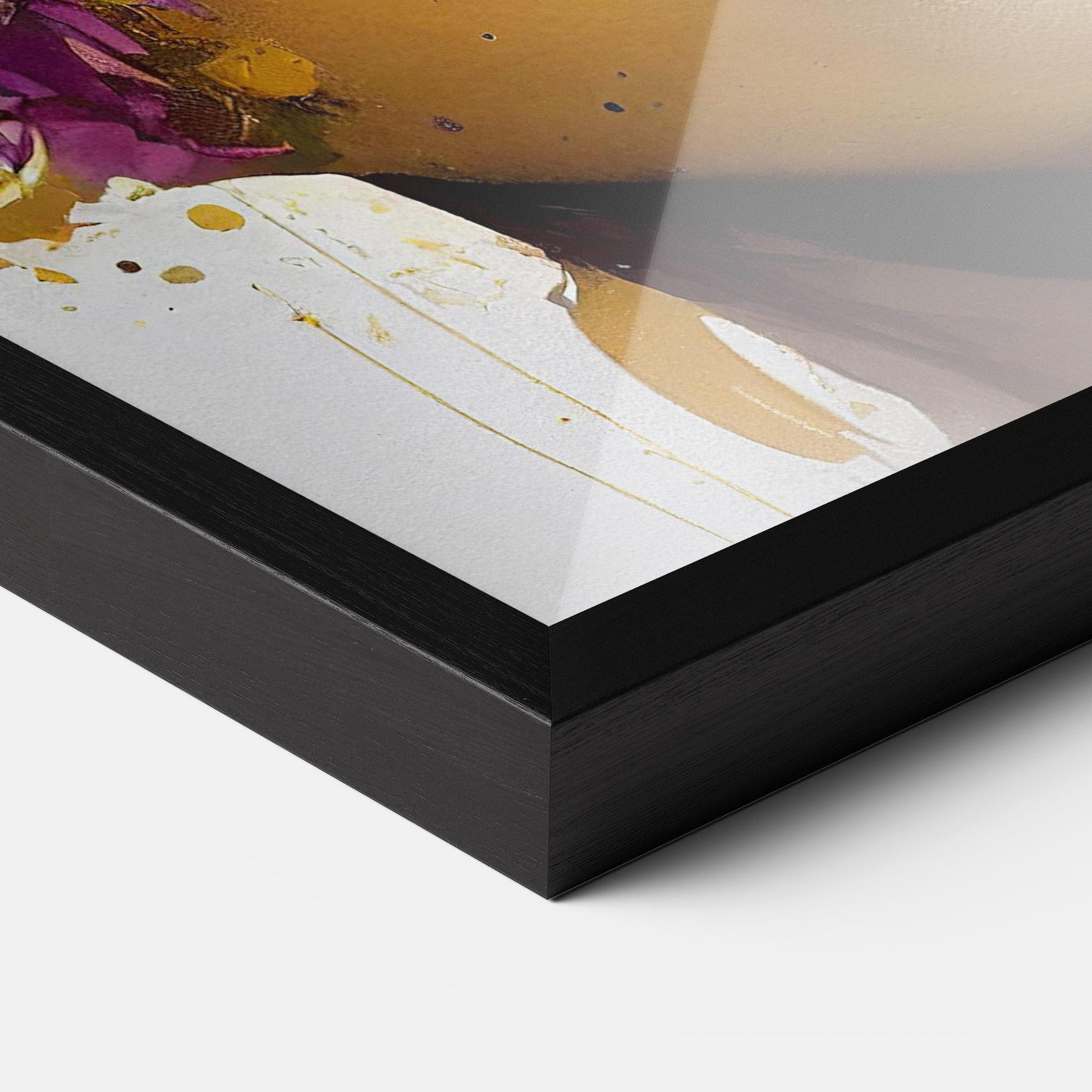 Рамкиран постер Yellow Black Lips Makeup mockup 3