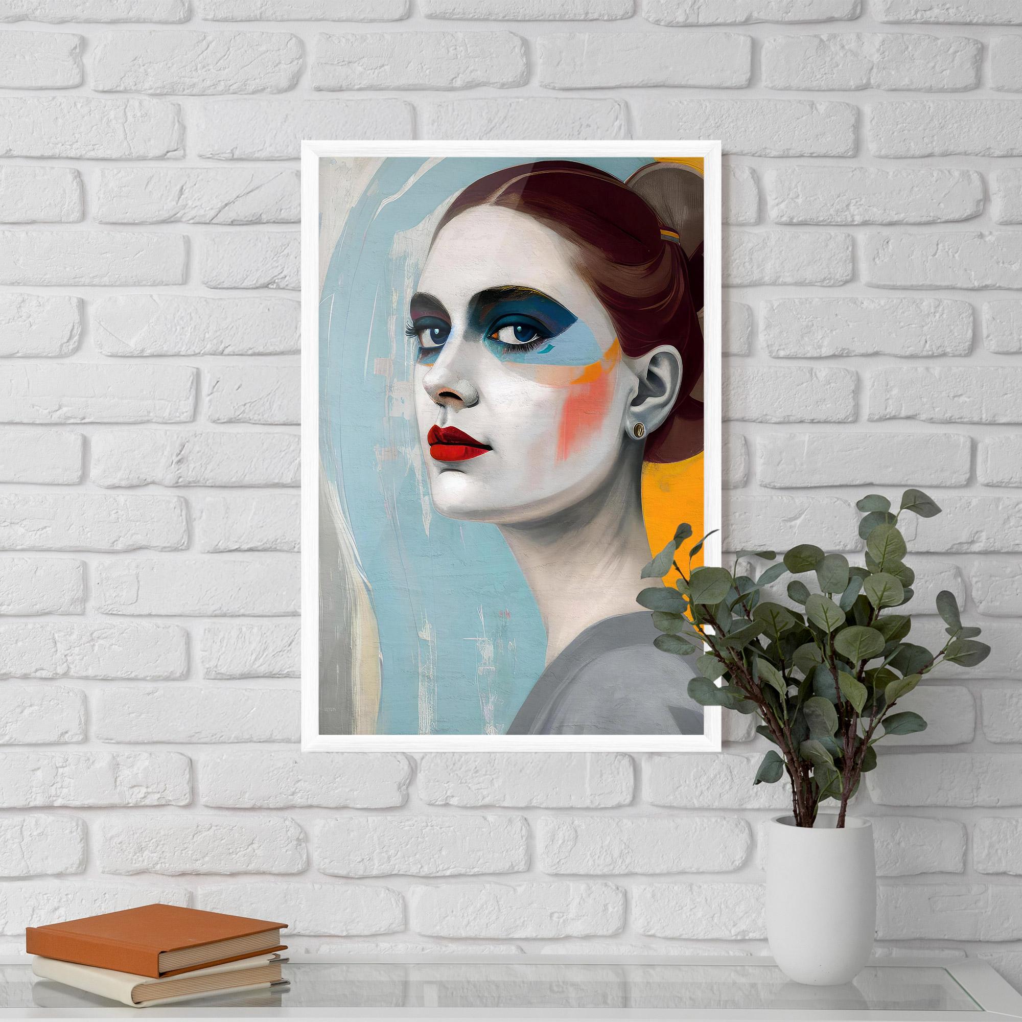 Рамкиран постер White Blue Makeup mockup 5