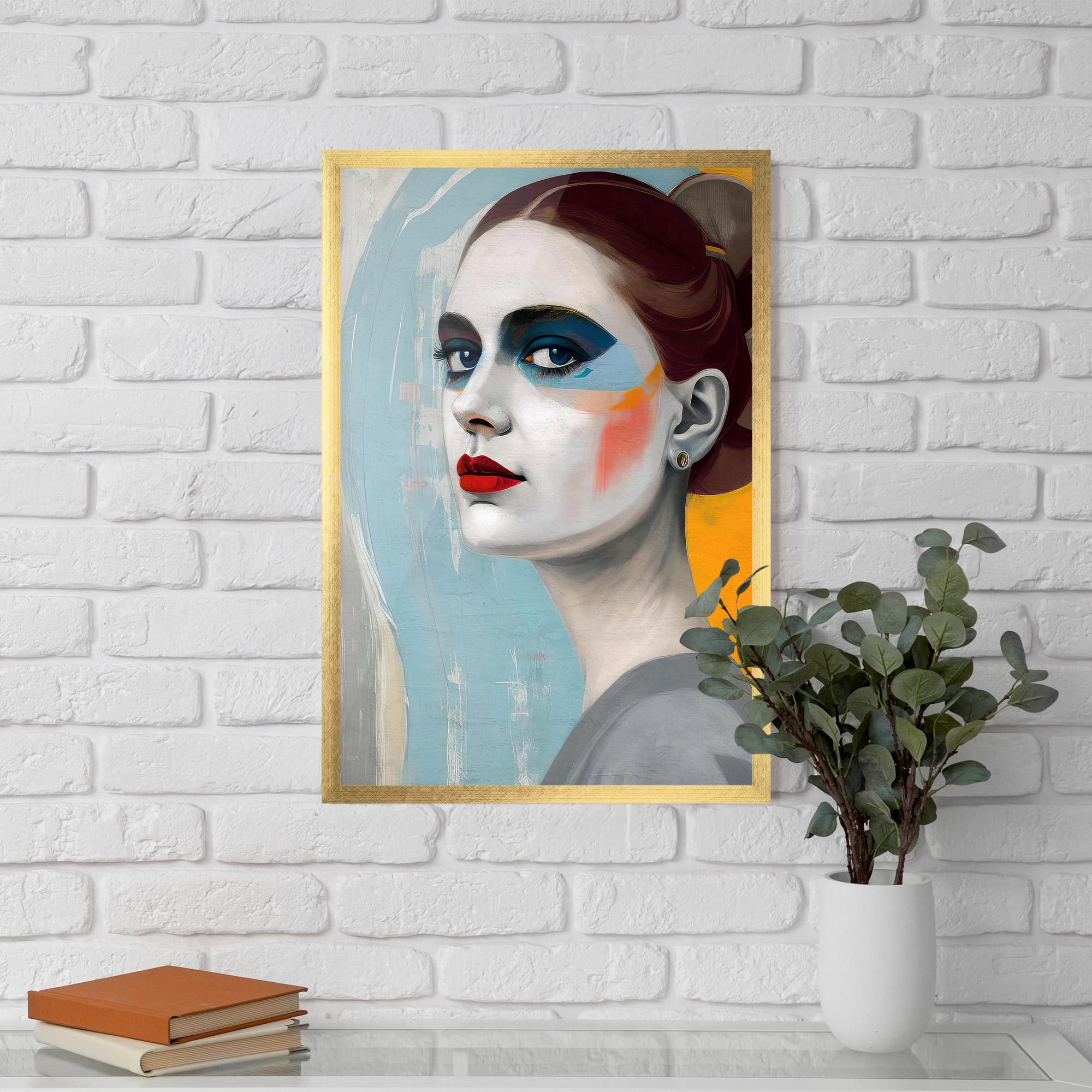 Рамкиран постер White Blue Makeup mockup 5