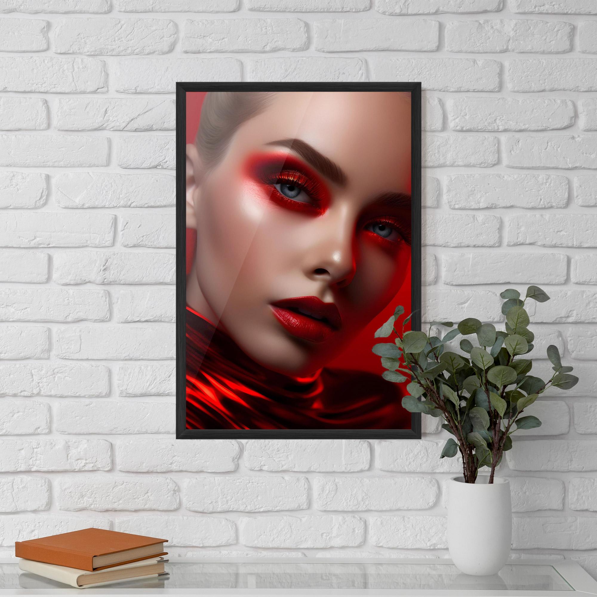 Рамкиран постер Red Makeup Art mockup 5